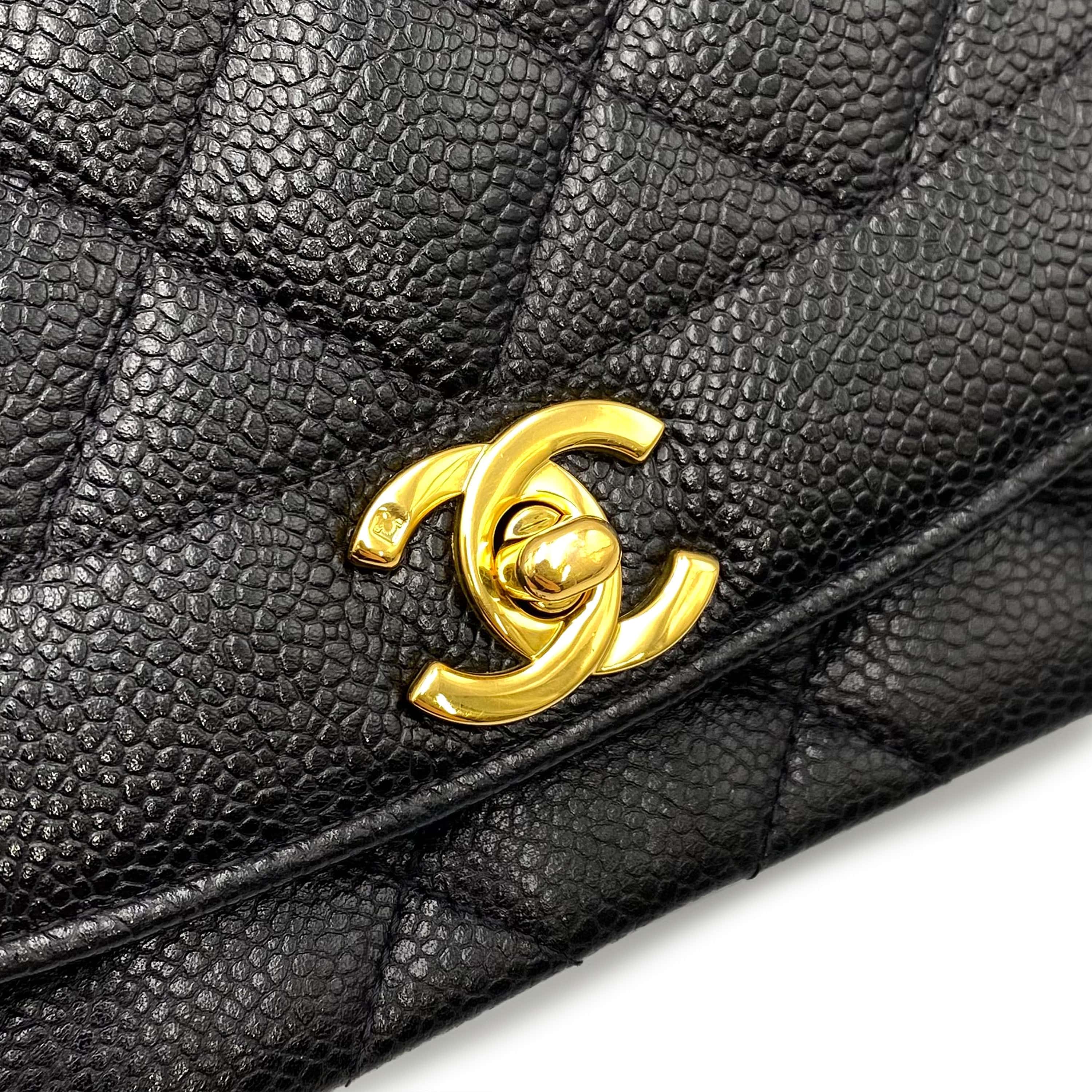 Chanel Chanel Vintage Diana Medium Black Caviar GHW #3 90224704