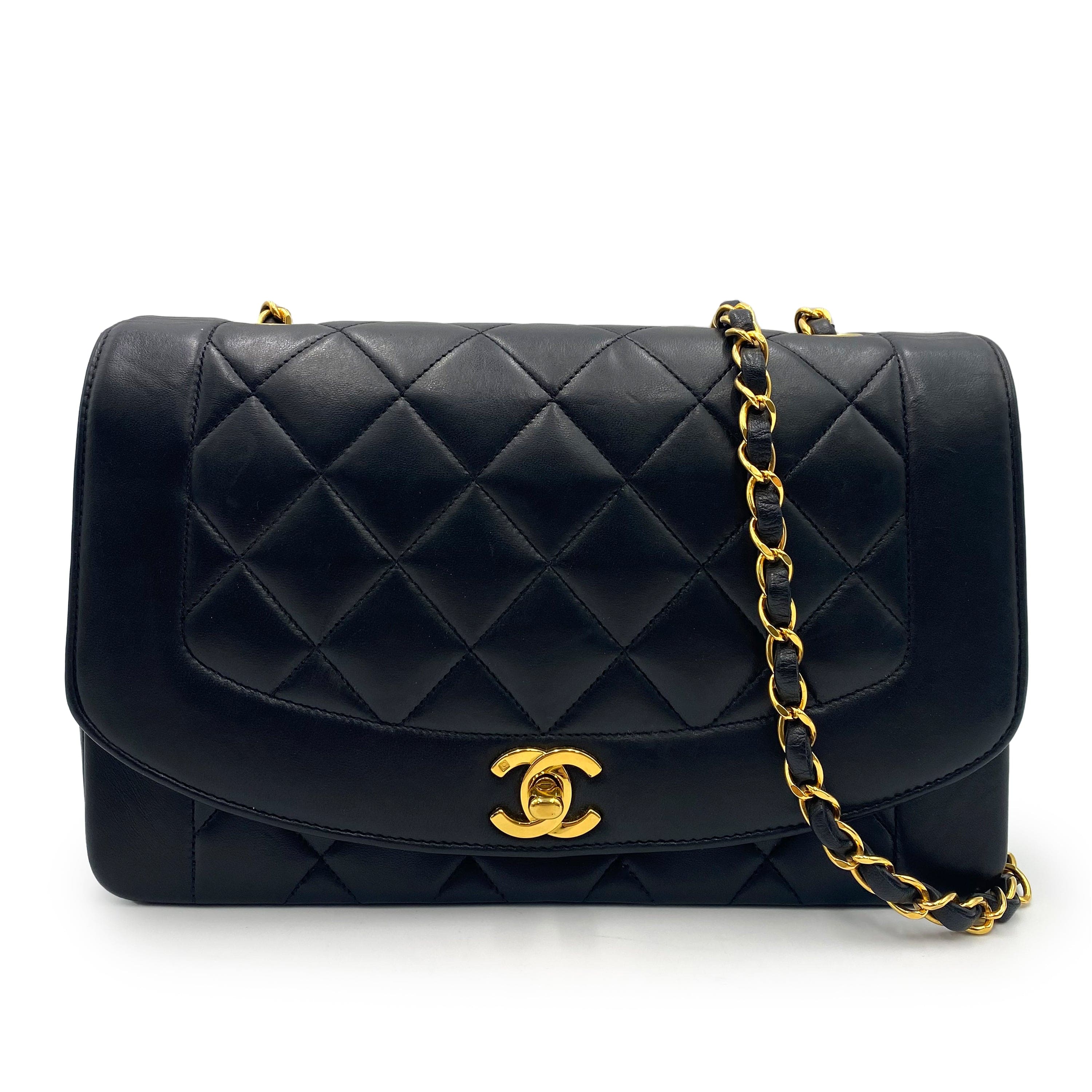 Chanel Chanel Vintage Diana Medium Black Lambskin GHW #3 90238803