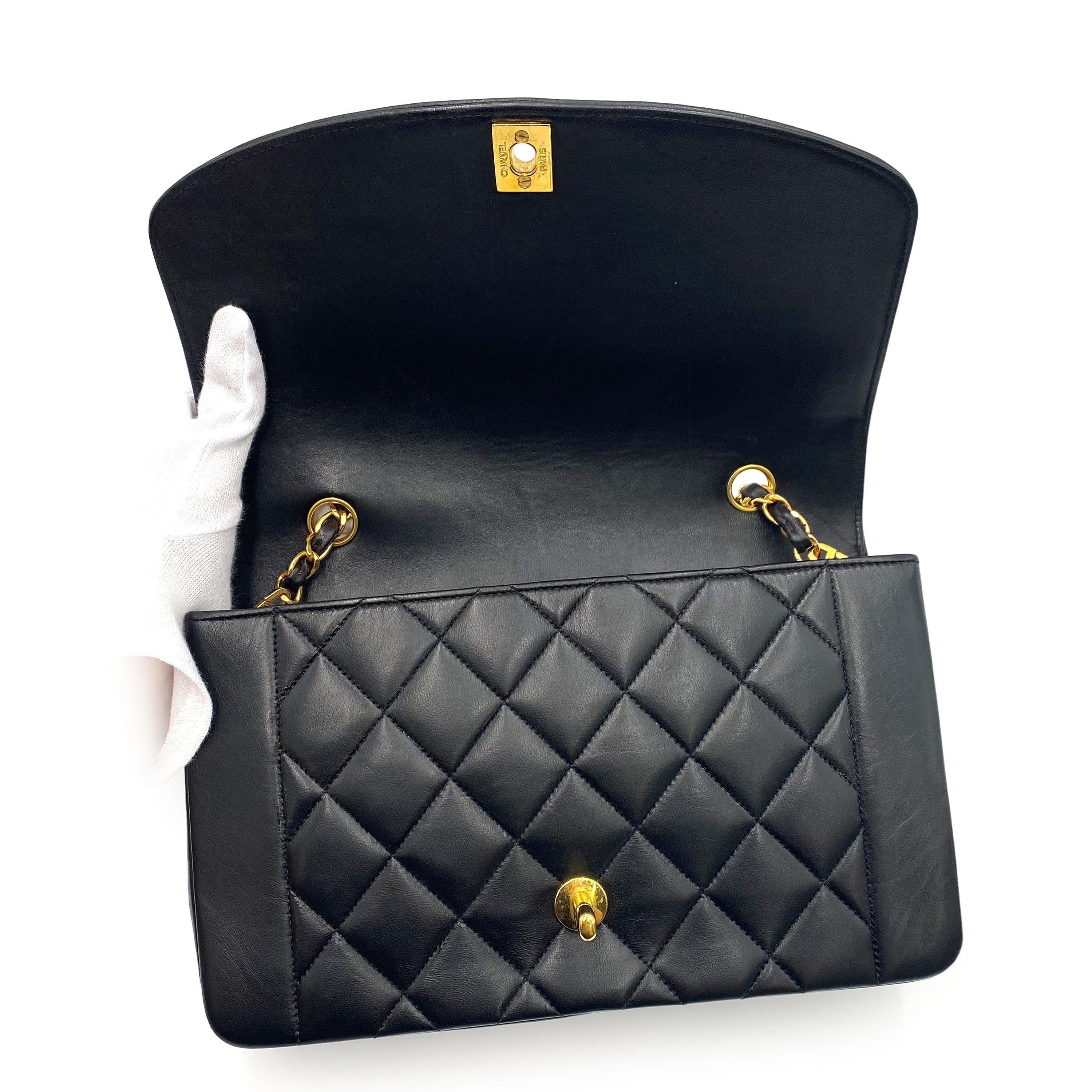 Chanel Chanel Vintage Diana Medium Black Lambskin GHW #3 90238803