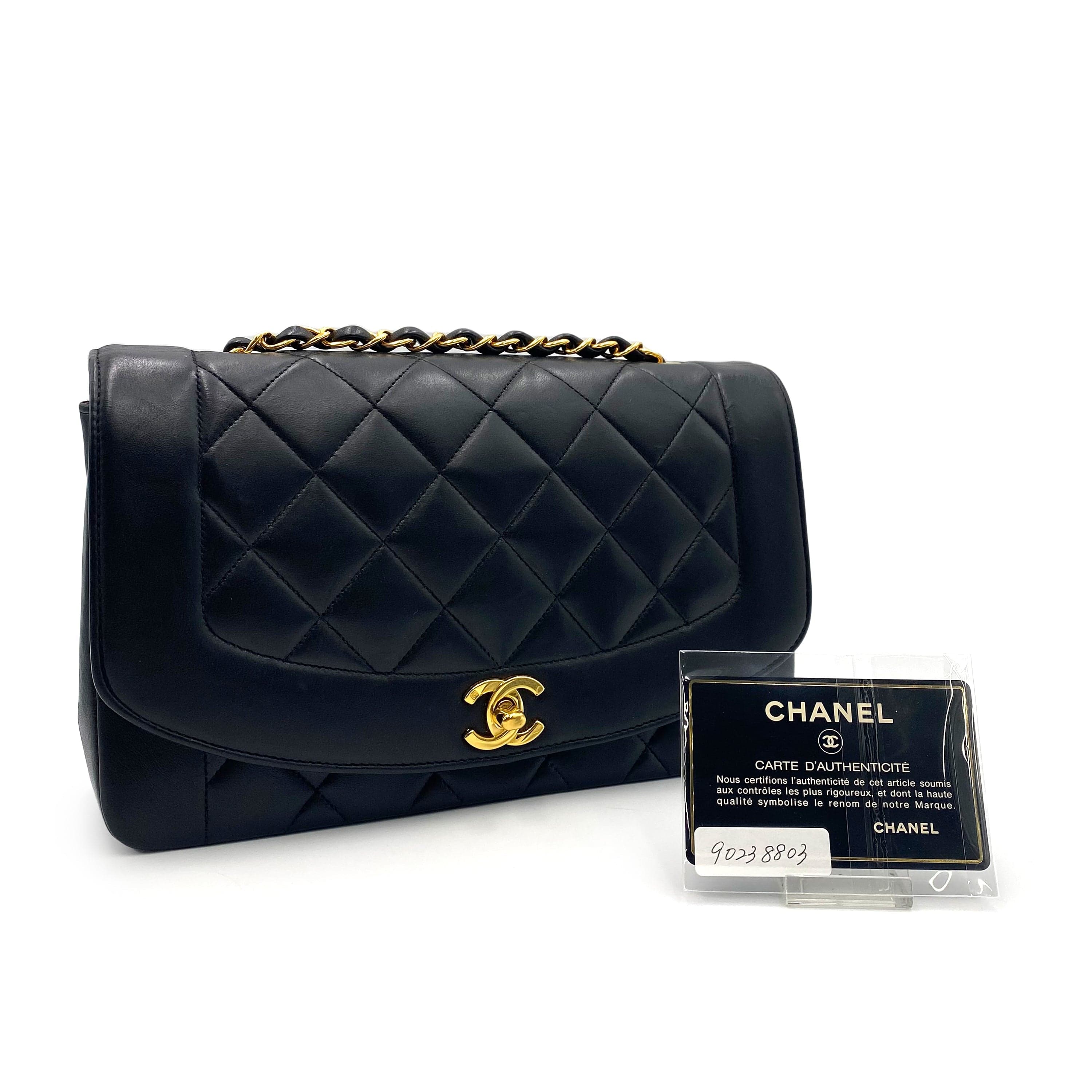 Chanel Chanel Vintage Diana Medium Black Lambskin GHW #3 90238803