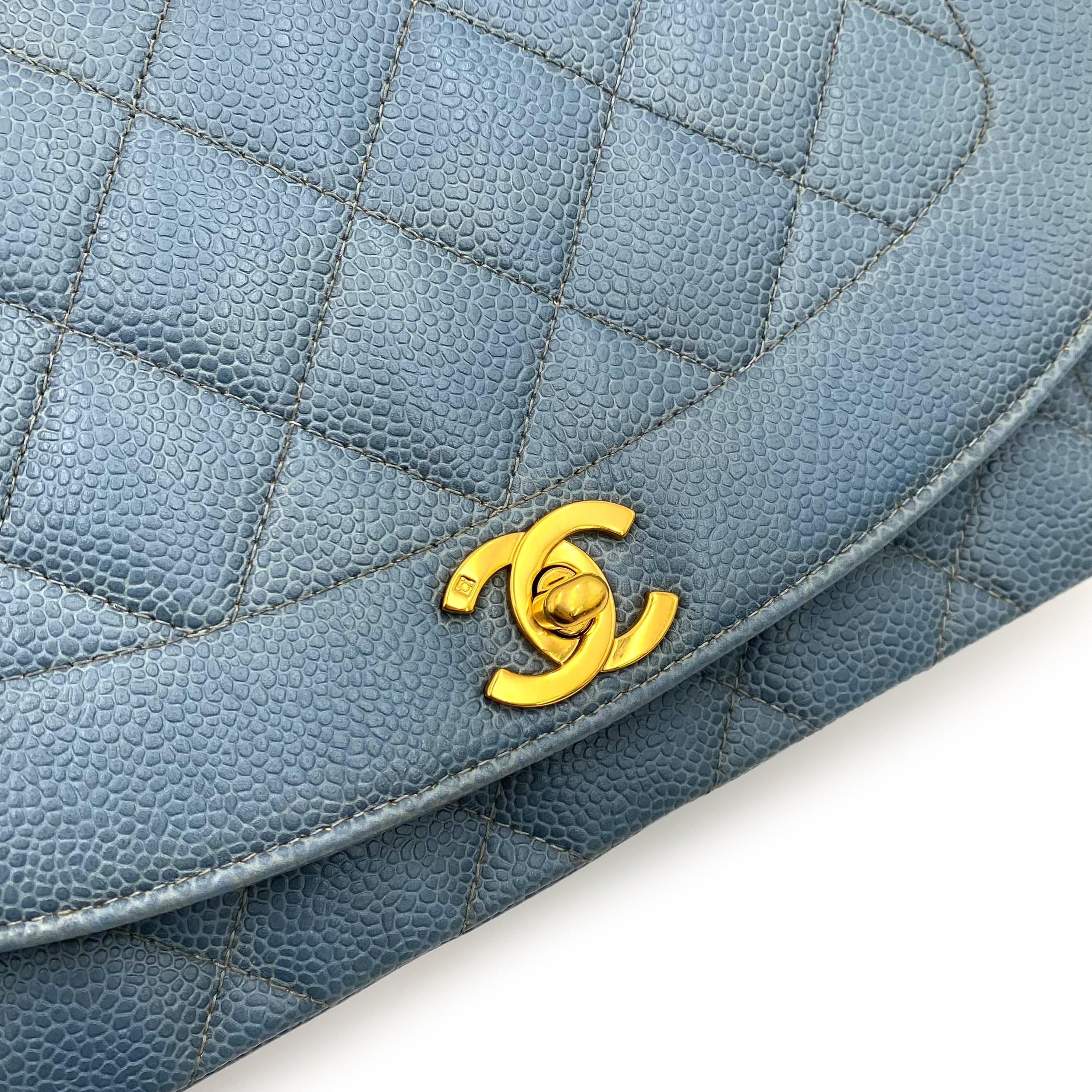 Chanel CHANEL VINTAGE DIANA MEDIUM CHAIN SHOULDER BAG BLUE CAVIAR SKIN 90229354