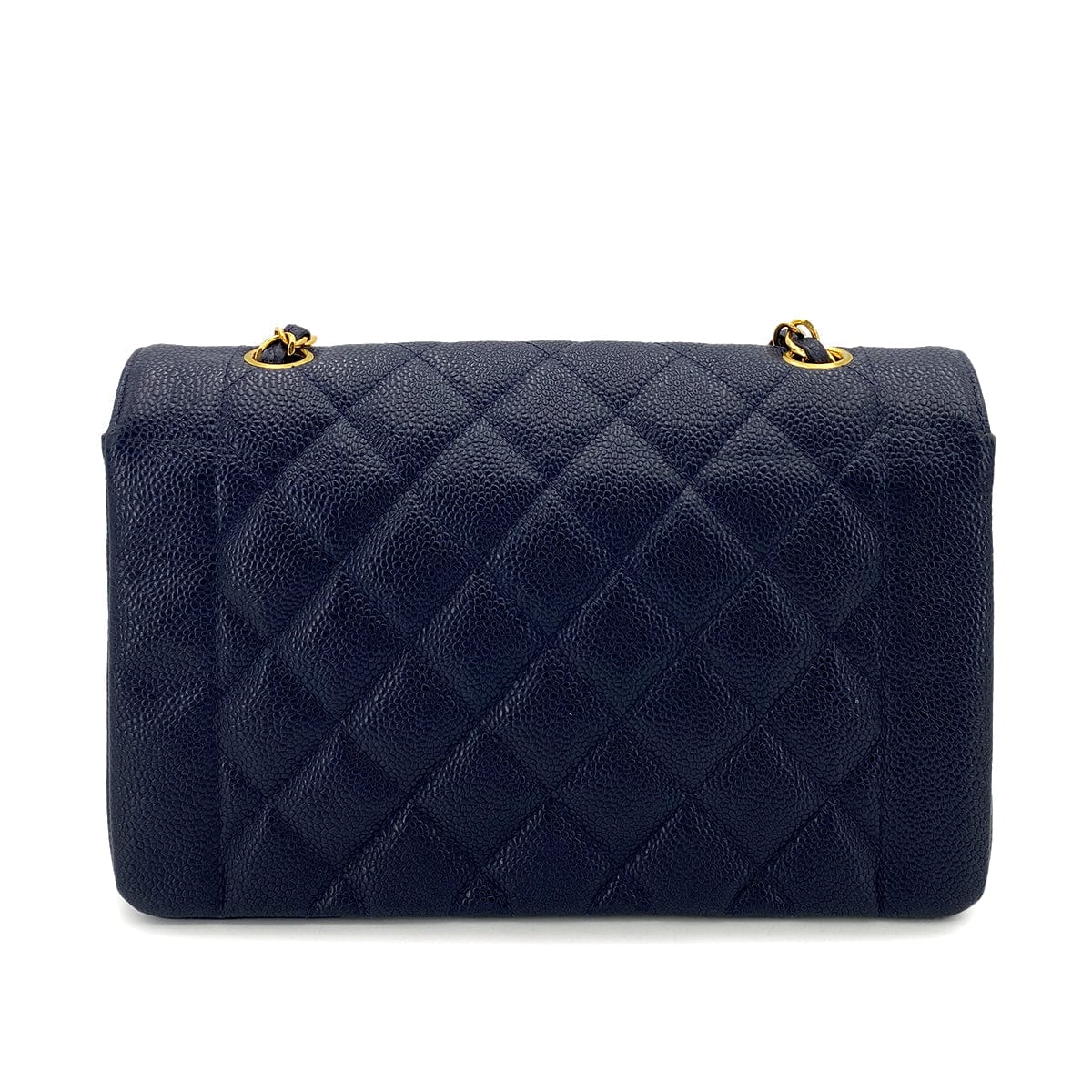 CHANEL CHANEL VINTAGE DIANA MEDIUM CHAIN SHOULDER BAG NAVY CAVIAR SKIN 90249035