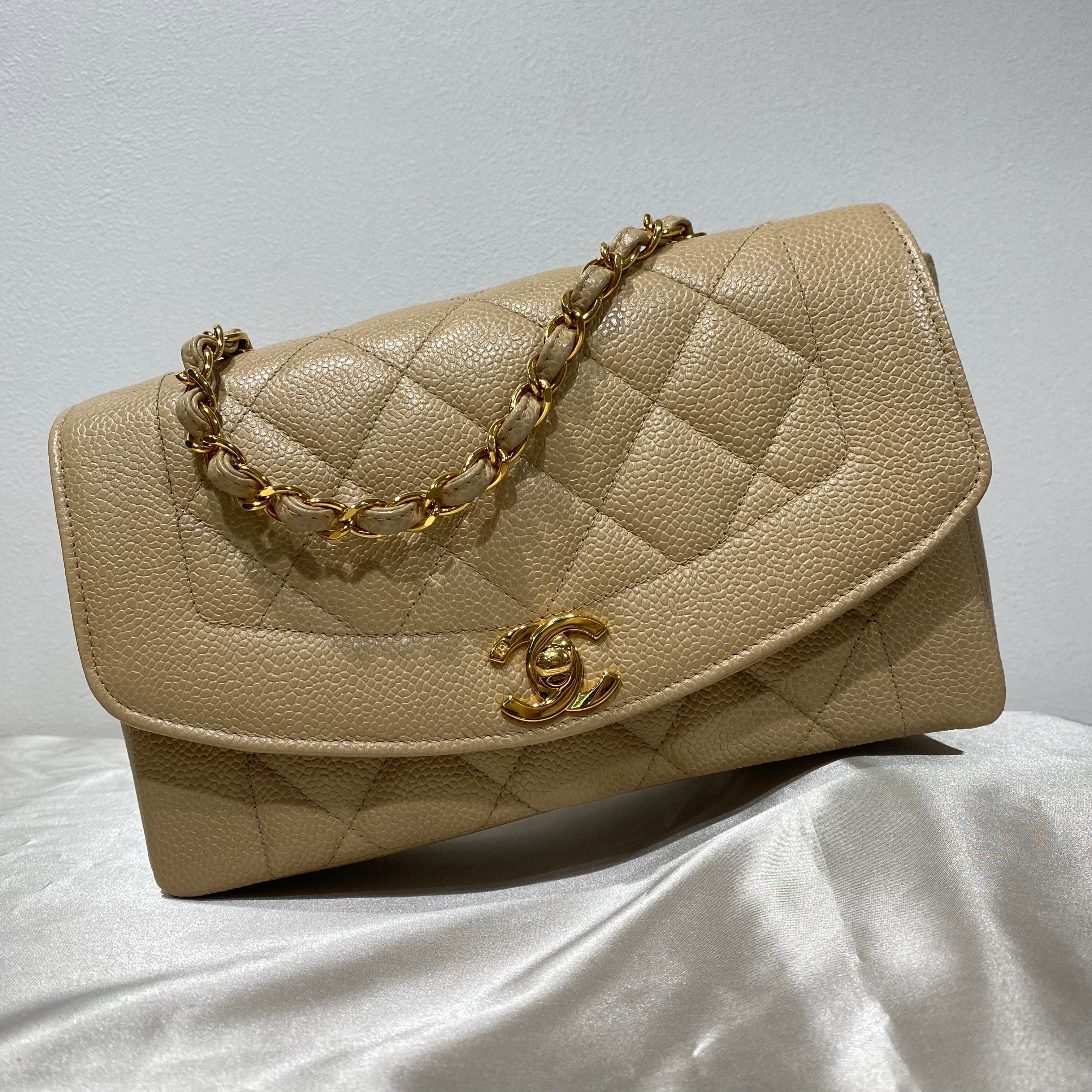 Chanel CHANEL VINTAGE DIANA SMALL BEIGE CAVIAR SKIN 90188207