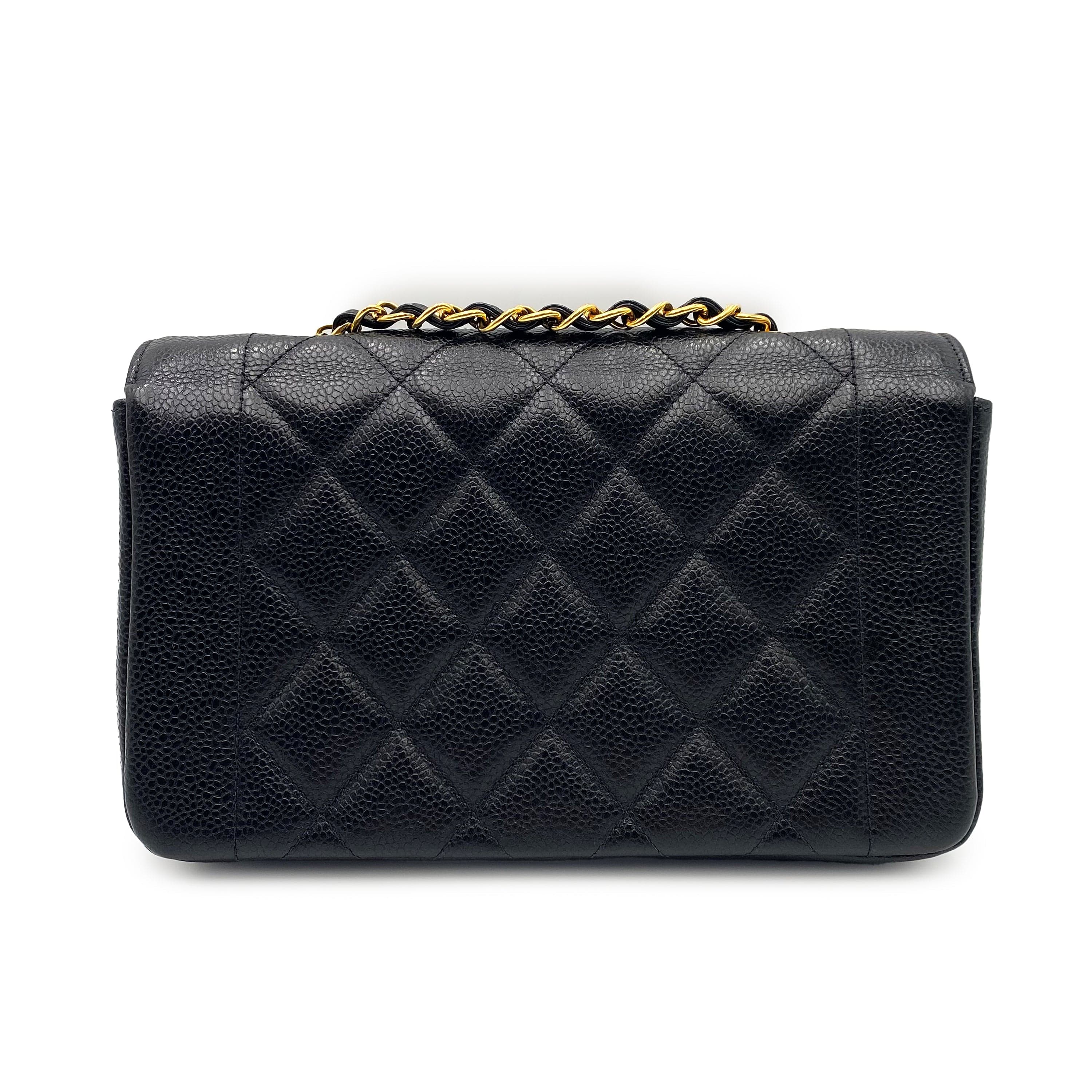 Chanel Chanel Vintage Diana Small Black Caviar 90225658