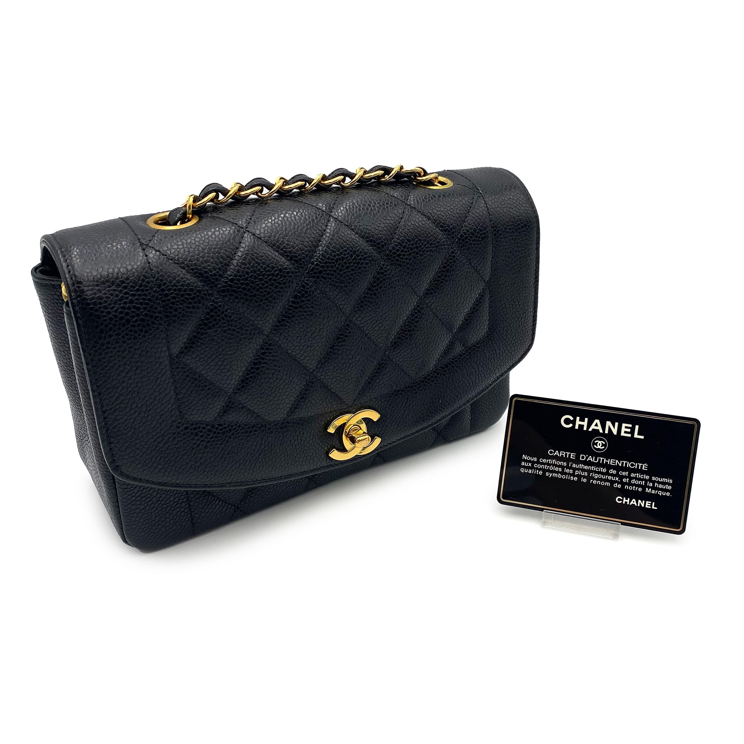 Chanel Chanel Vintage Diana Small Black Caviar 90225658