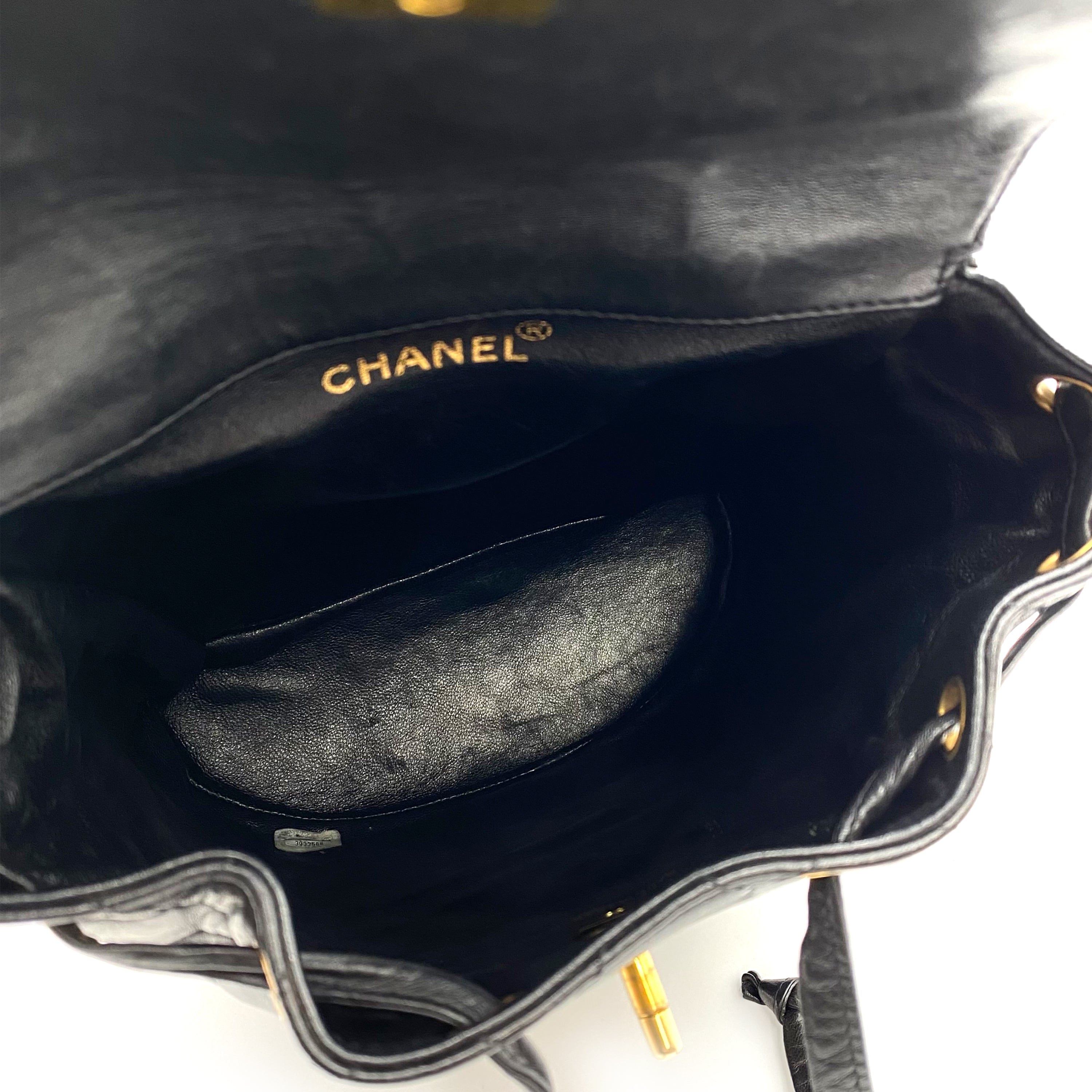 Chanel Chanel Vintage Duma Backpack Black Lambskin GHW #3 90233726