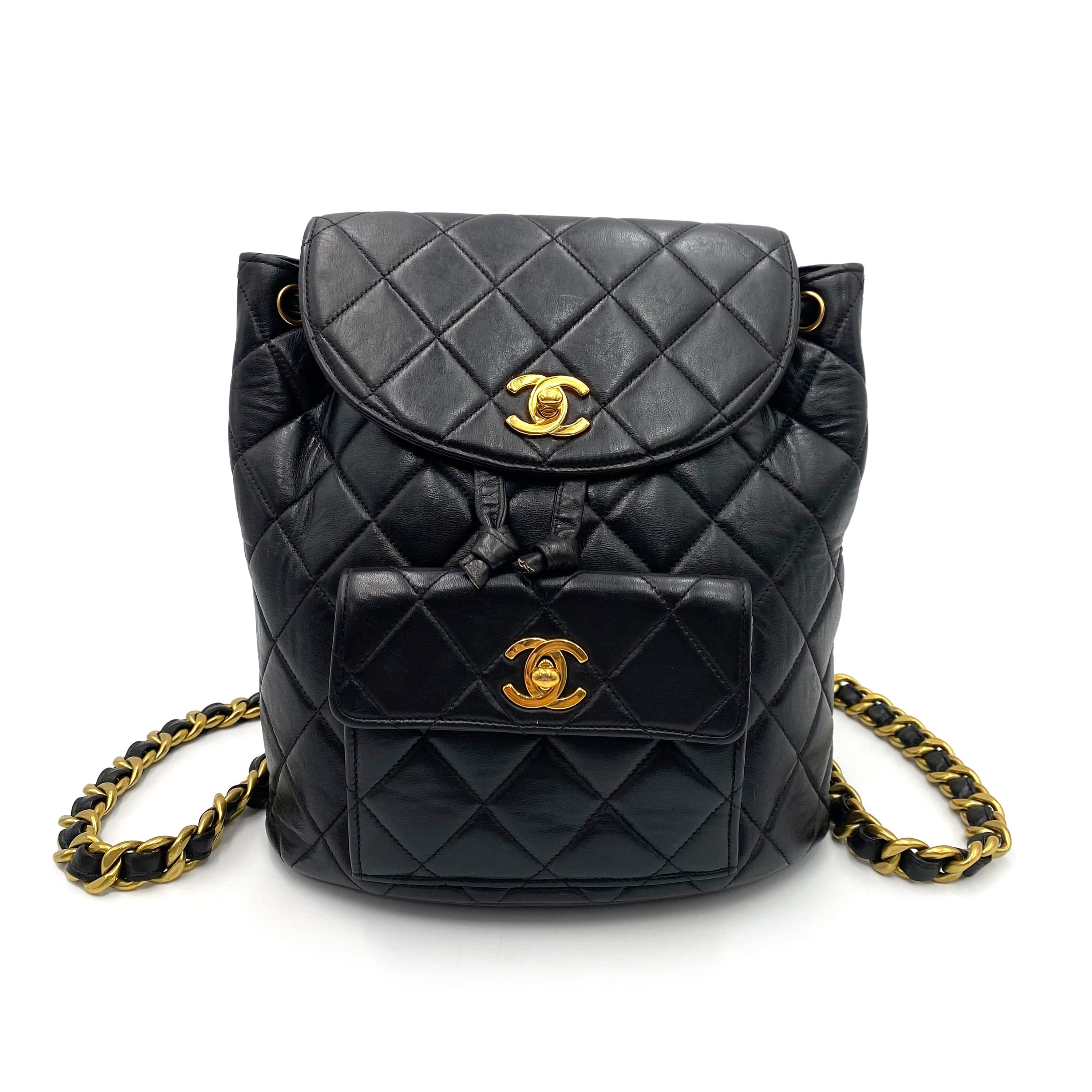 Chanel Chanel Vintage Duma Backpack Black Lambskin GHW #4 90238016