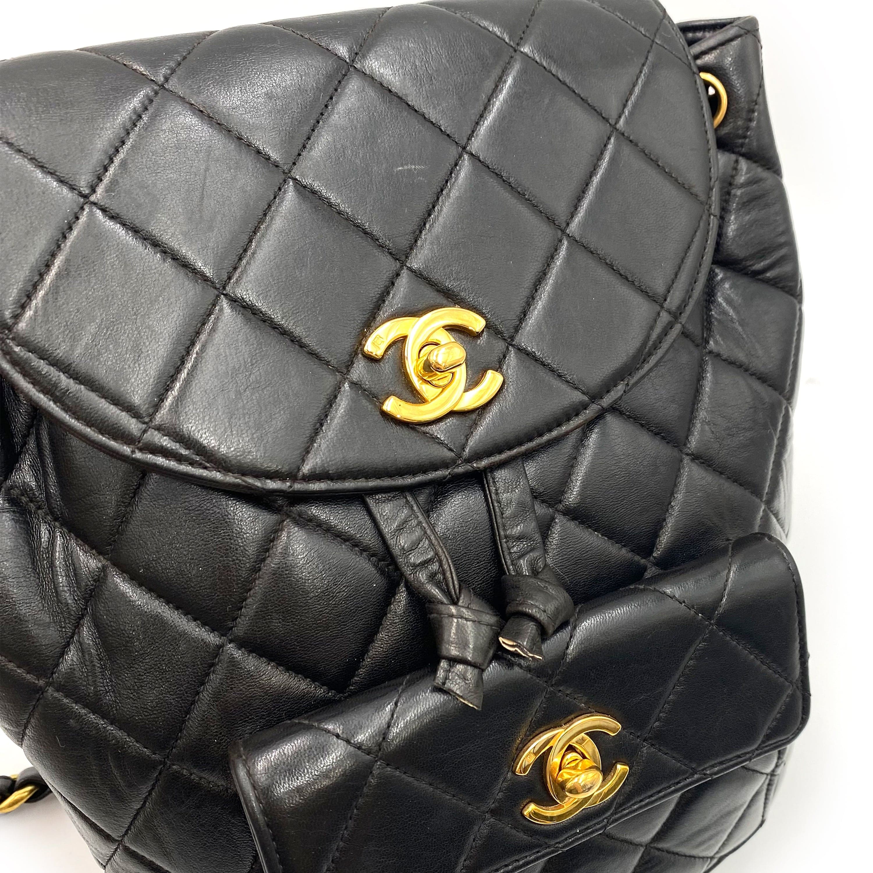 Chanel Chanel Vintage Duma Backpack Black Lambskin GHW #4 90238016