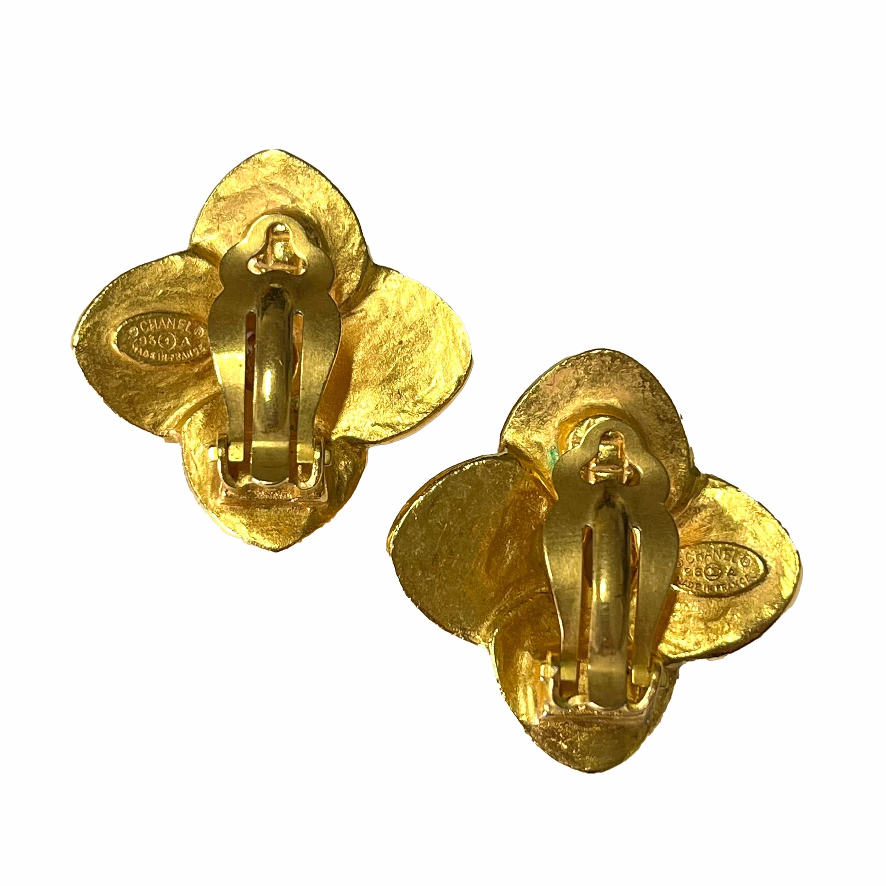 Chanel Chanel Vintage Earrings (Clip-On) Clover 96A 90213261