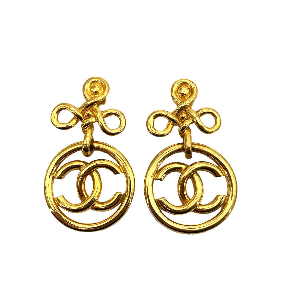 Chanel CHANEL VINTAGE EARRINGS SWING COCO MARK 93P 90258041