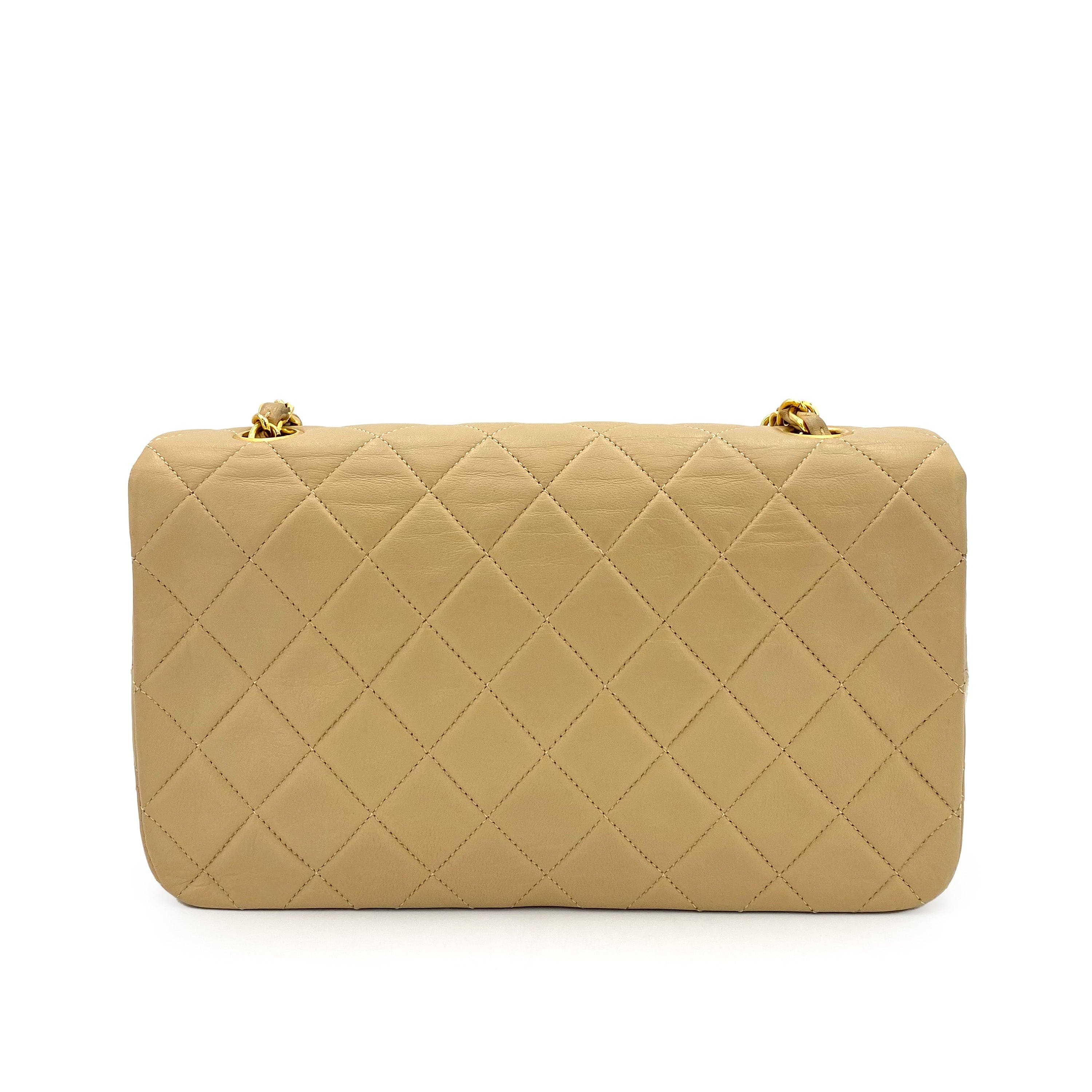 Chanel Chanel Vintage Full Flap Small Beige Lambskin GHW #1 90242948