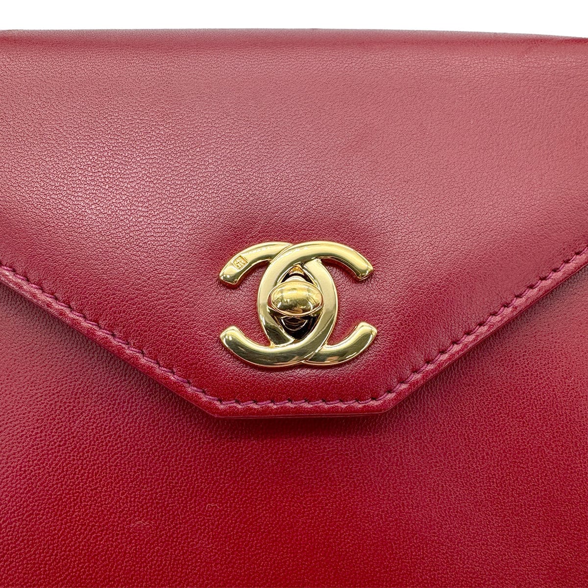 Chanel CHANEL VINTAGE HAND BAG RED LAMB SKIN 90268197