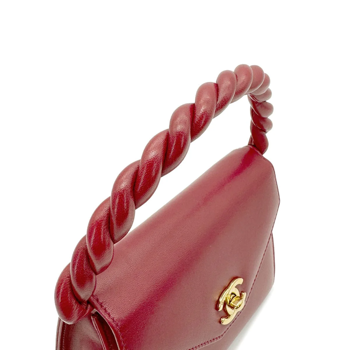 Chanel CHANEL VINTAGE HAND BAG RED LAMB SKIN 90268197