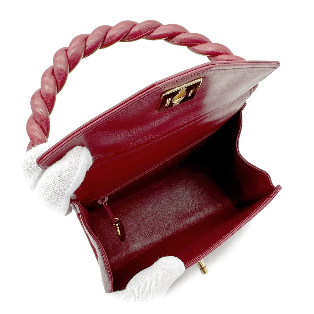 Chanel CHANEL VINTAGE HAND BAG RED LAMB SKIN 90268197