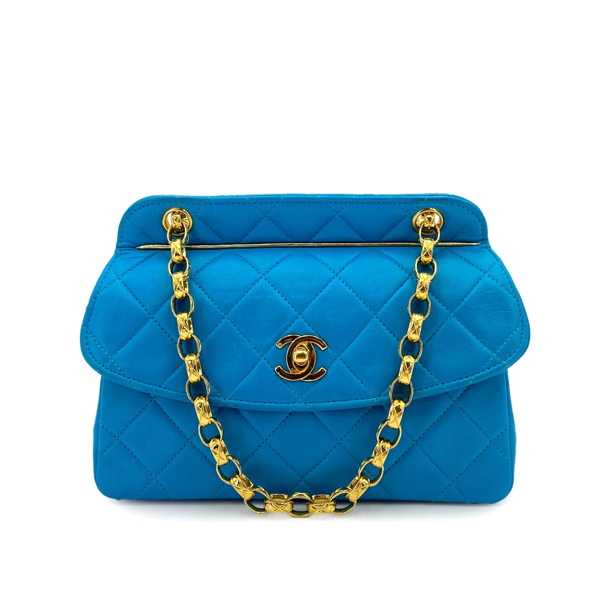 CHANEL Chanel Vintage Hanger Flap Bijou Chain Blue Lambskin GHW #1 90250525