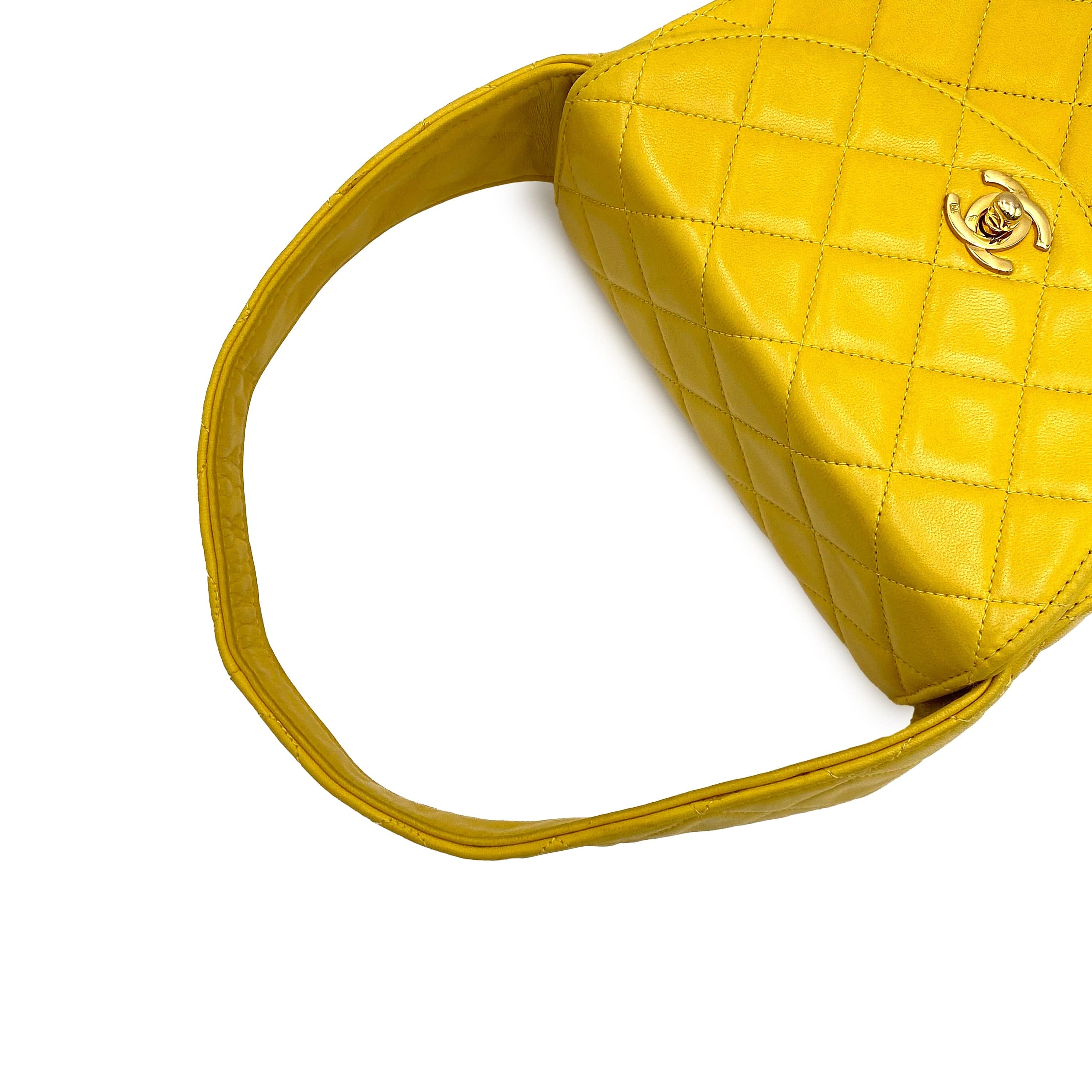 Chanel Chanel Vintage Hobo Vanity Yellow Lambskin GHW #2