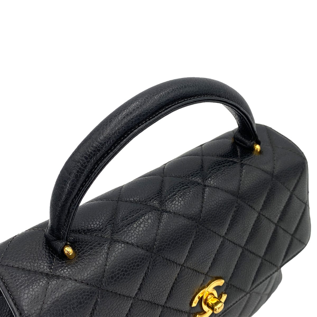 CHANEL CHANEL VINTAGE MATELASSE HAND BAG BLACK CAVIAR SKIN 90245067