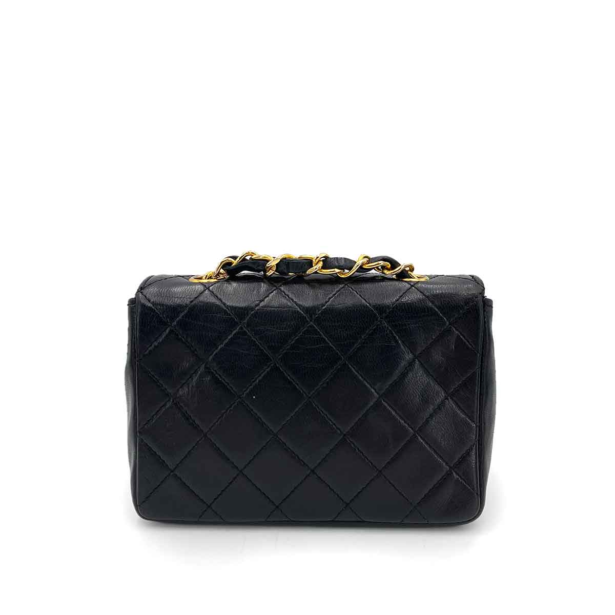 chanel Chanel Vintage Mini Quilted Flap Black Lambskin GHW #2 90241329