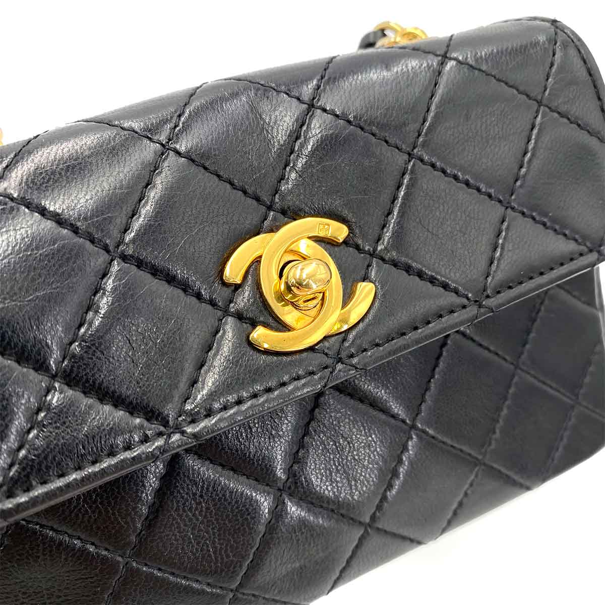 chanel Chanel Vintage Mini Quilted Flap Black Lambskin GHW #2 90241329