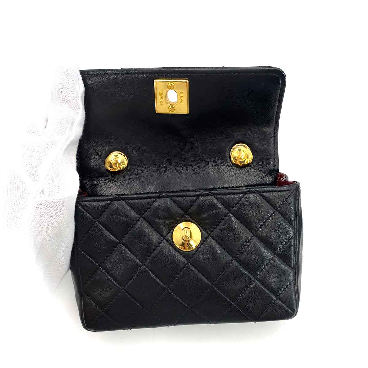 chanel Chanel Vintage Mini Quilted Flap Black Lambskin GHW #2 90241329