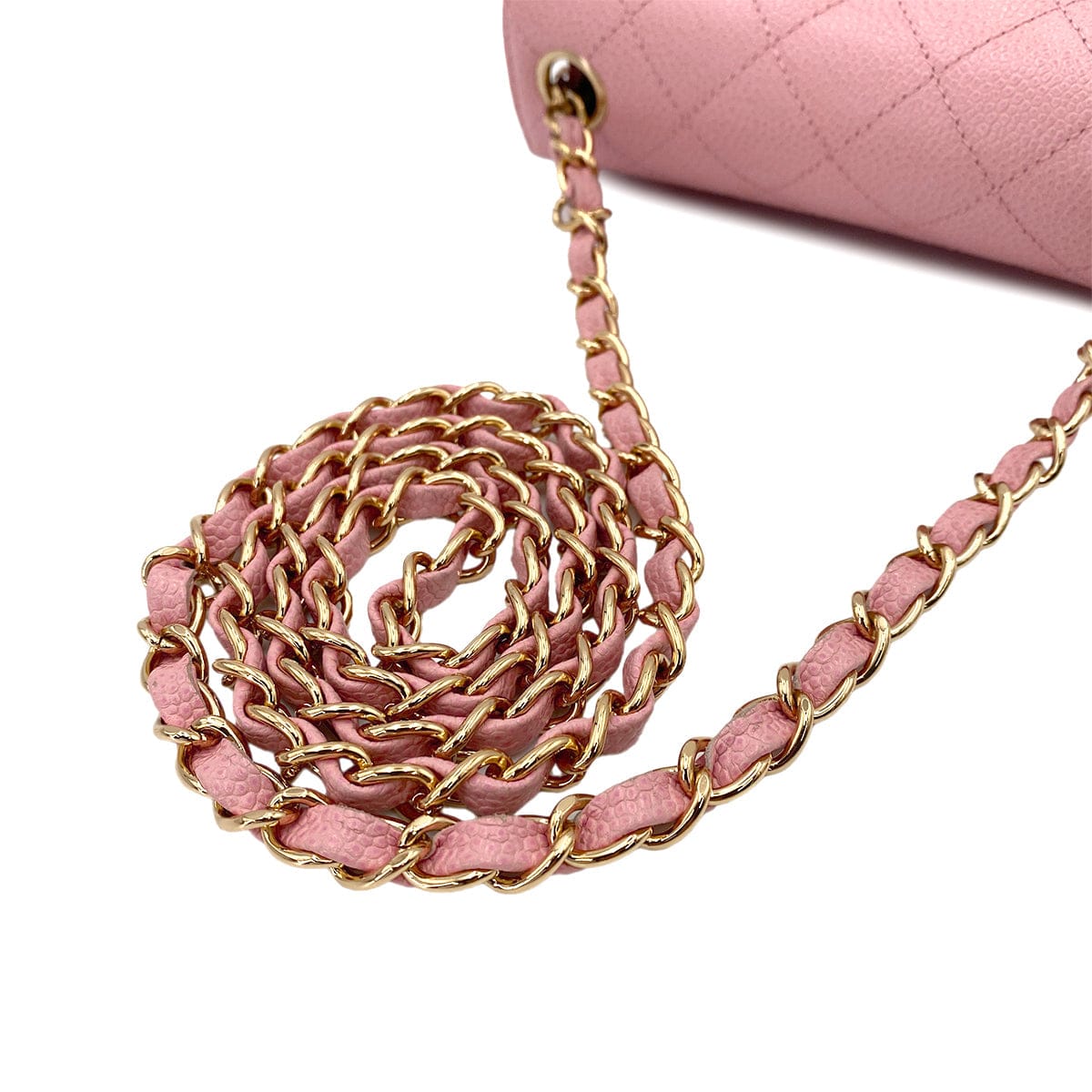 CHANEL CHANEL VINTAGE MINI SQUARE 17 CHAIN SHOULDER BAG PINK CAVIAR SKIN 90247991