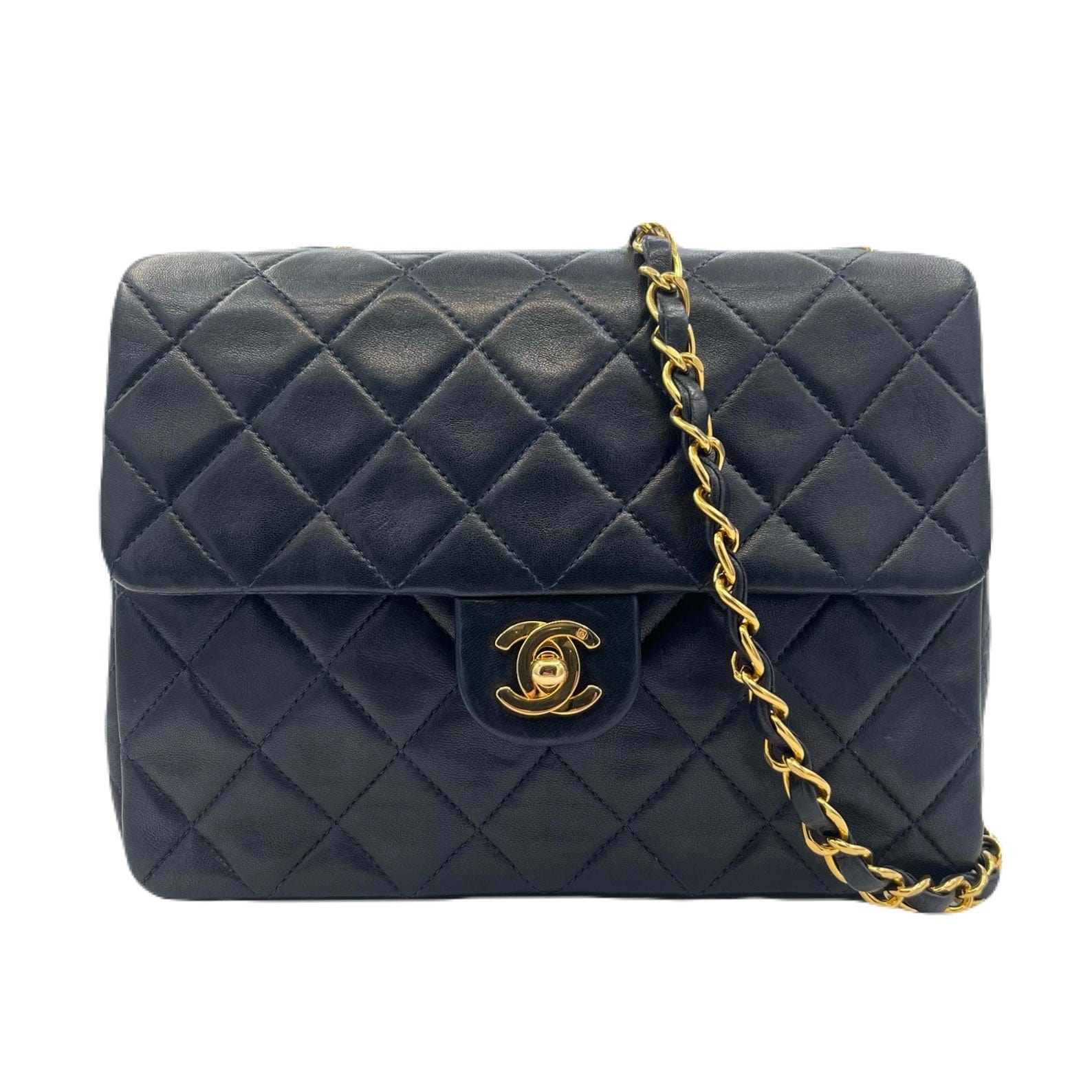 Chanel Chanel Vintage Mini Square 20 Navy Lambskin GHW #2 90220676