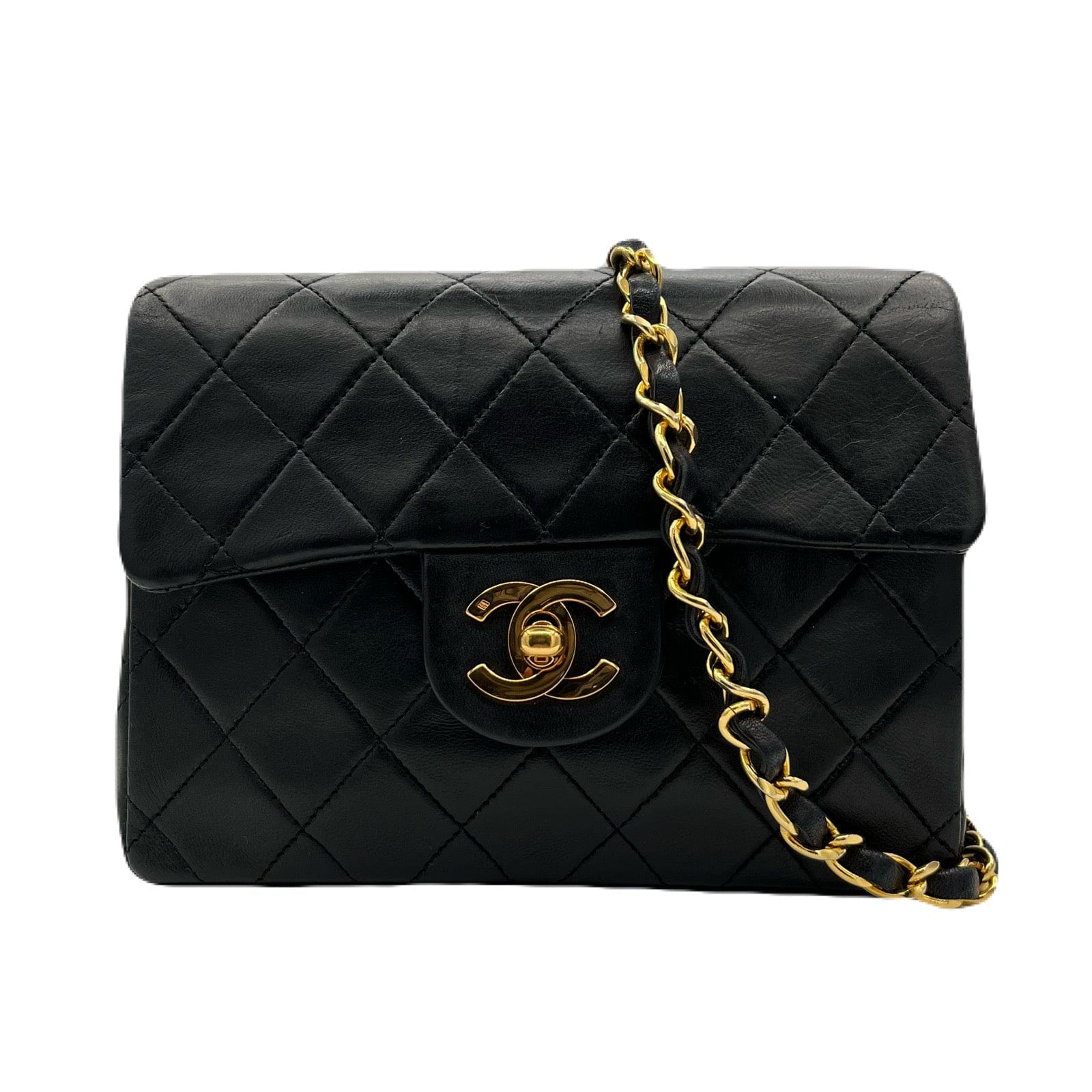 Chanel Chanel Vintage Mini Square Black Lambskin GHW #1