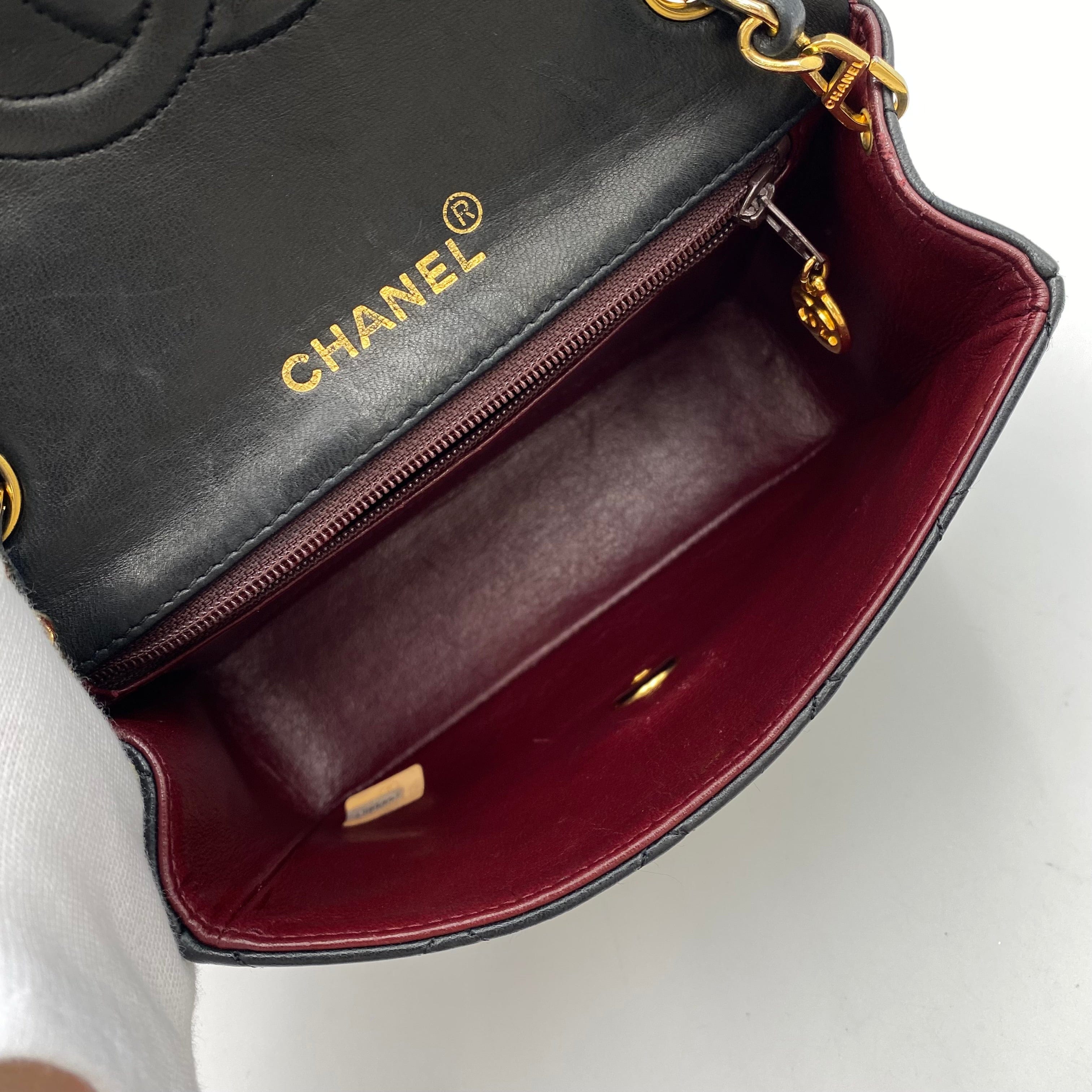 Chanel Chanel Vintage Mini Square Black Lambskin GHW #1