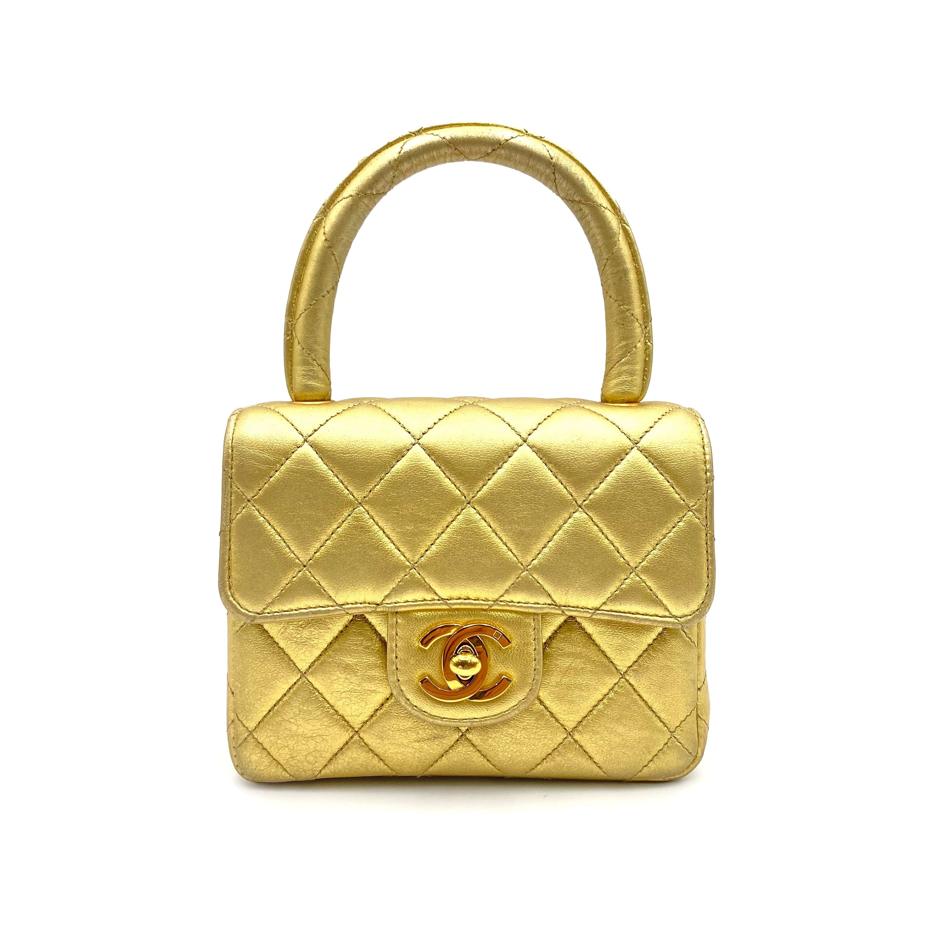 Chanel CHANEL VINTAGE PARENT-CHILD (CHILD ONLY) GOLD LAMBSKIN 90231259