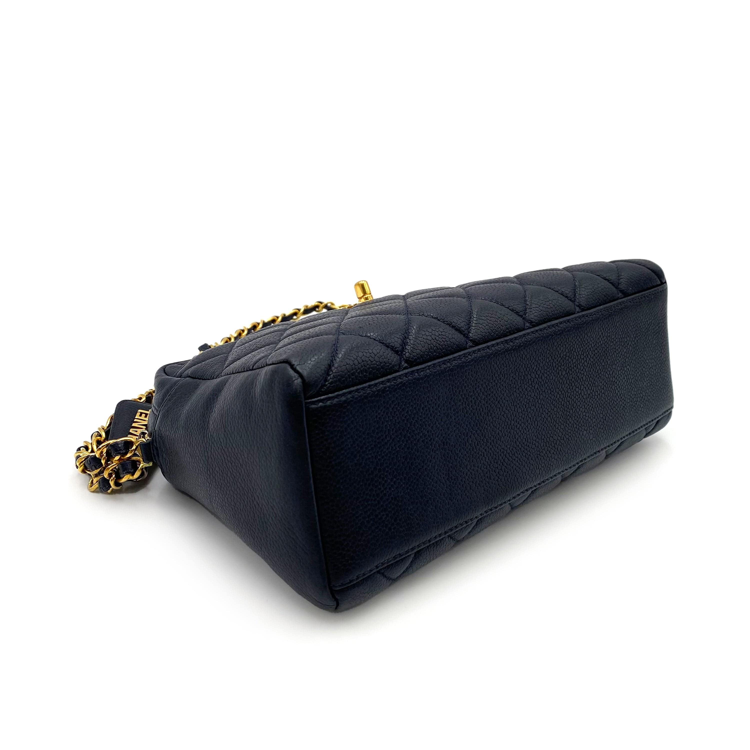 Chanel Chanel Vintage Quilted Turnlock Camera Bag Navy Caviar GHW #4 90233174