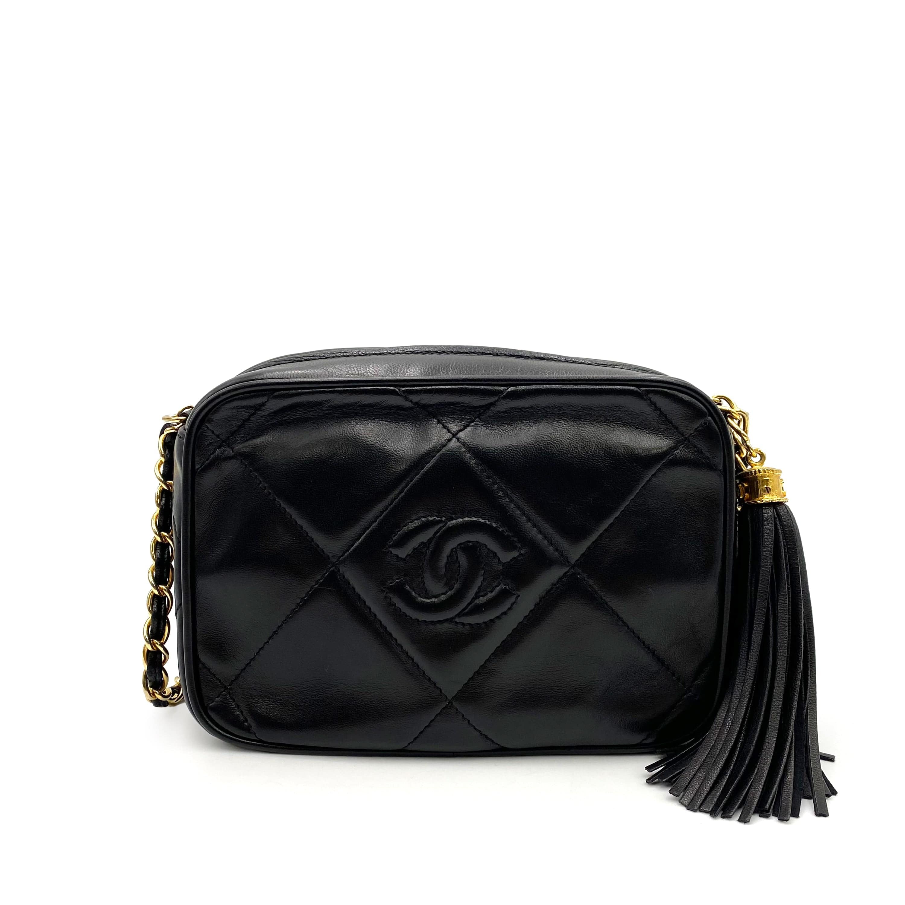 Chanel Chanel Vintage Tassle CHAIN SHOULDER BAG Black Lambskin 90235813