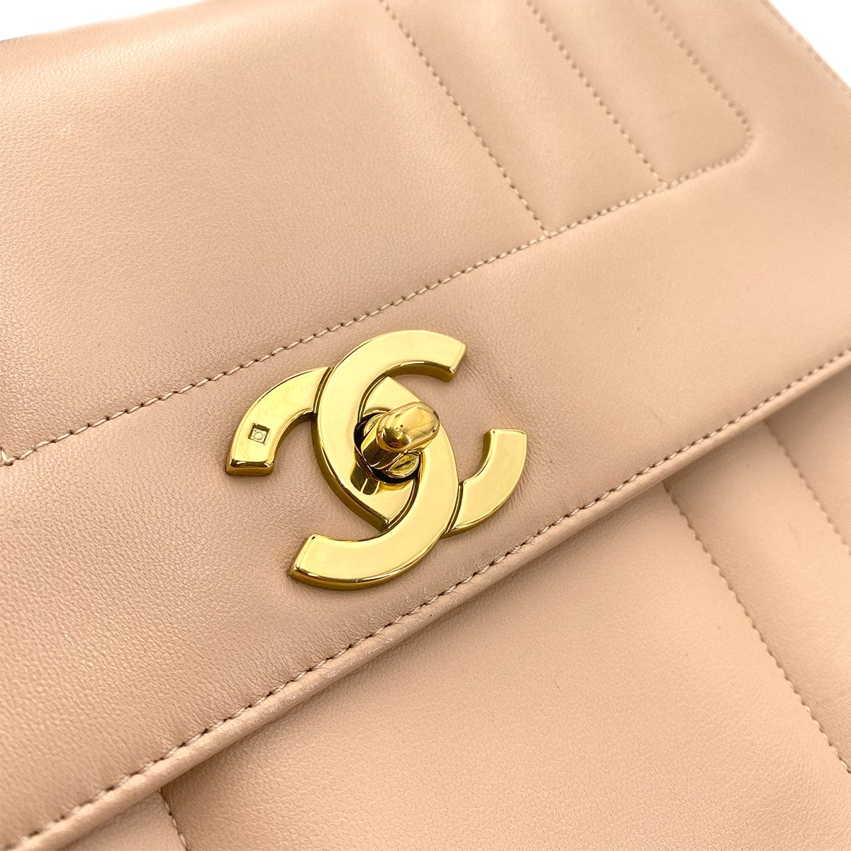 Chanel Chanel Vintage Top Handle Mademoiselle Beige Lambskin GHW #3 90243420