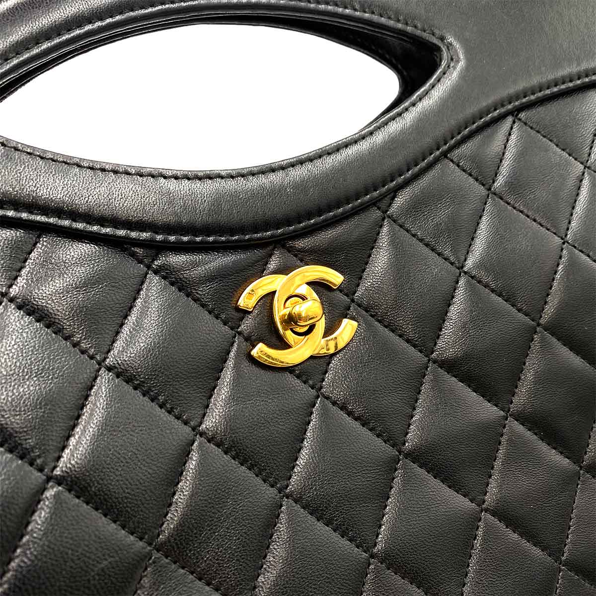 Chanel Chanel Vintage Top Handle Tote Black Lambskin GHW #1 90228032