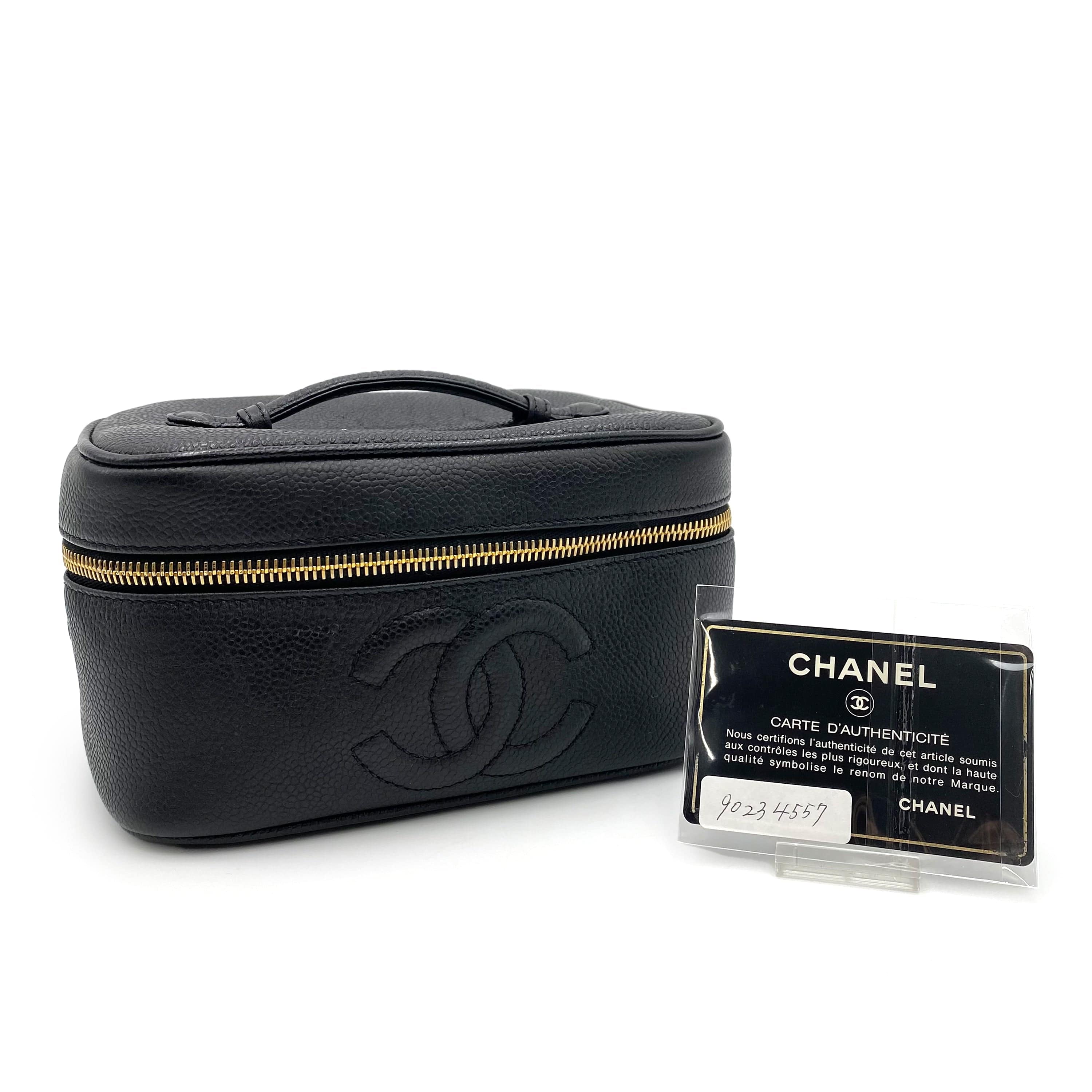 Chanel CHANEL VINTAGE VANITY HAND BAG BLACK CAVIAR SKIN 90234557