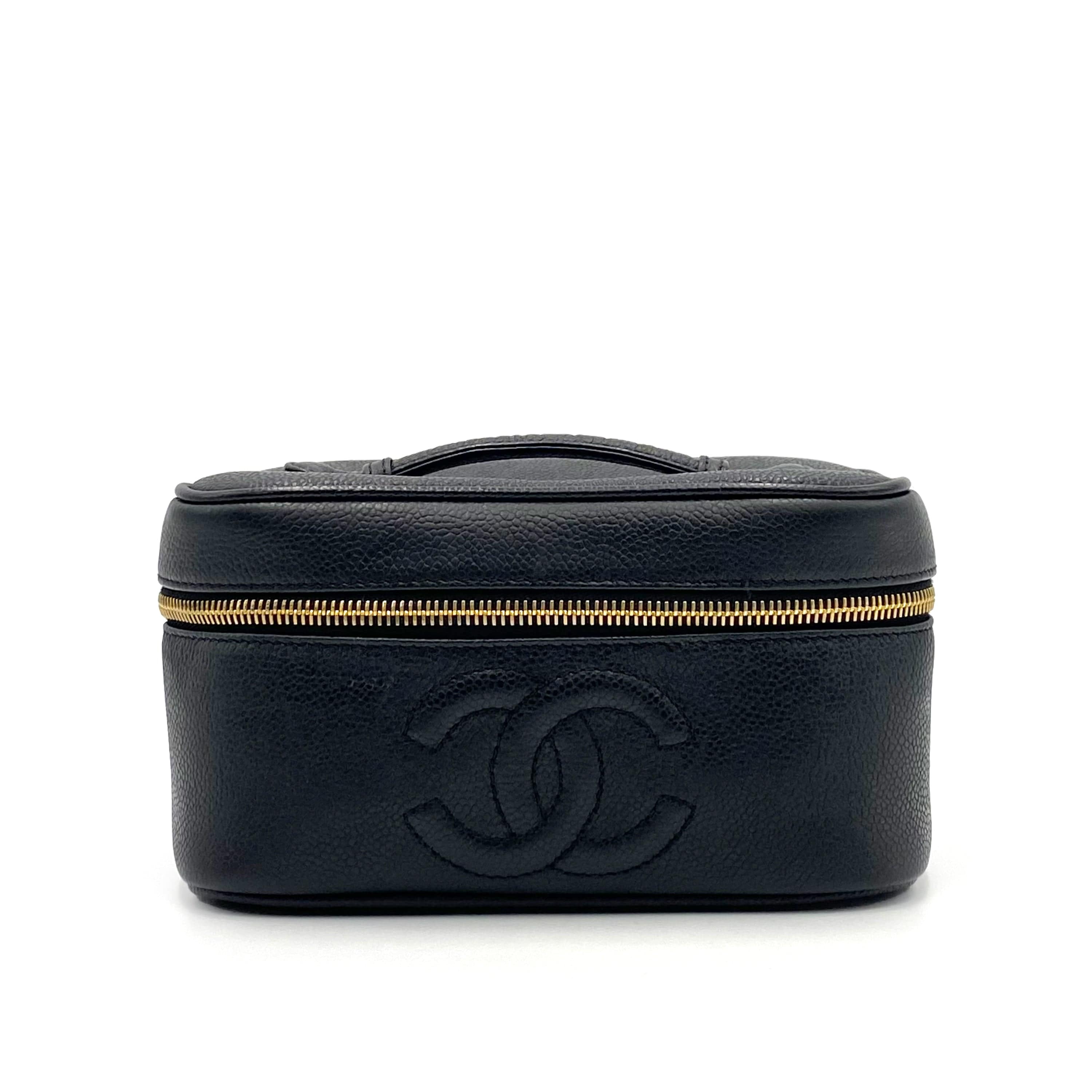 Chanel CHANEL VINTAGE VANITY HAND BAG BLACK CAVIAR SKIN 90234557