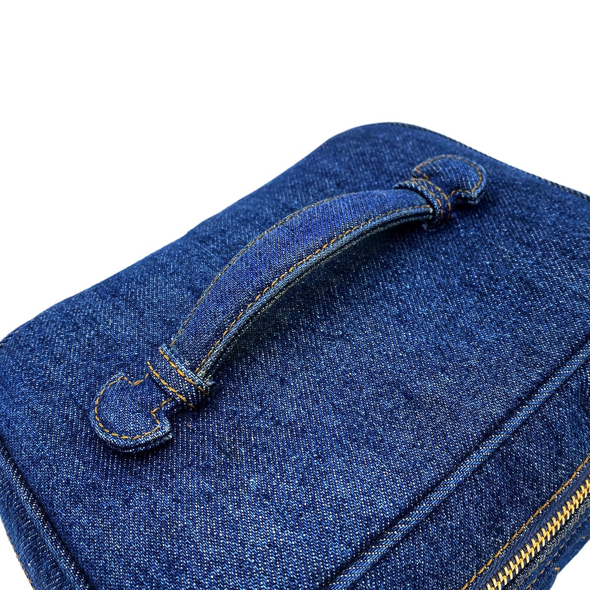 chanel CHANEL VINTAGE VANITY HAND BAG BLUE DENIM 90245646