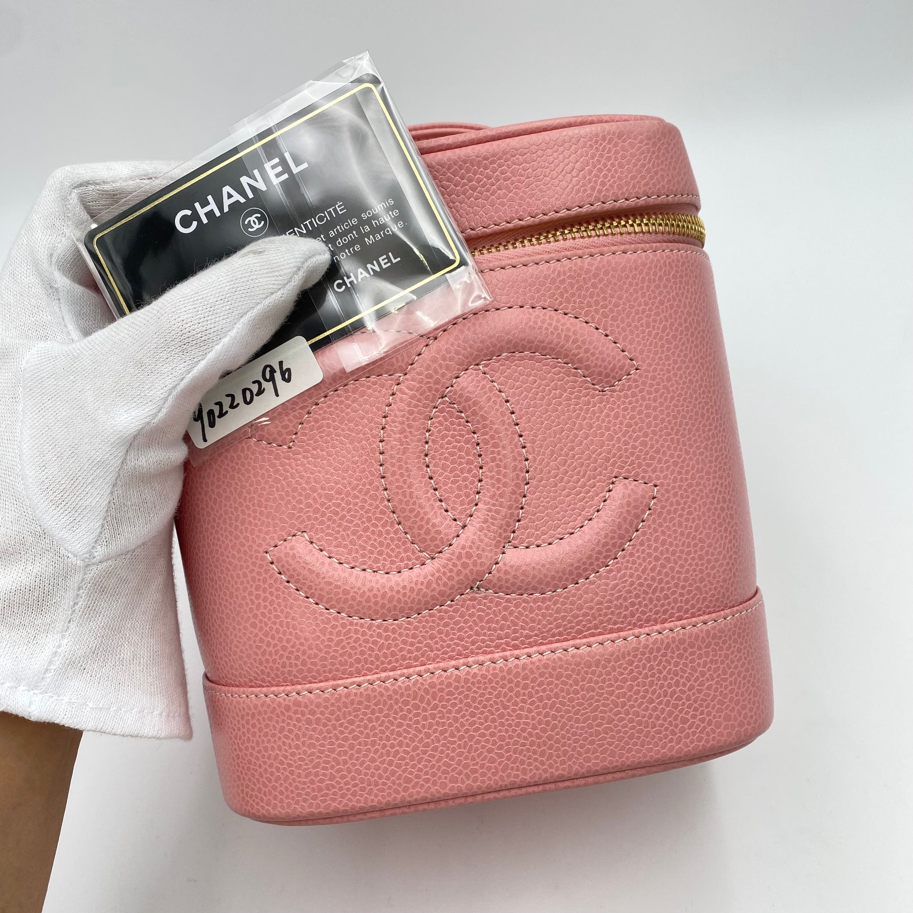 Chanel CHANEL VINTAGE VANITY HAND BAG PINK CAVIAR SKIN 90220296