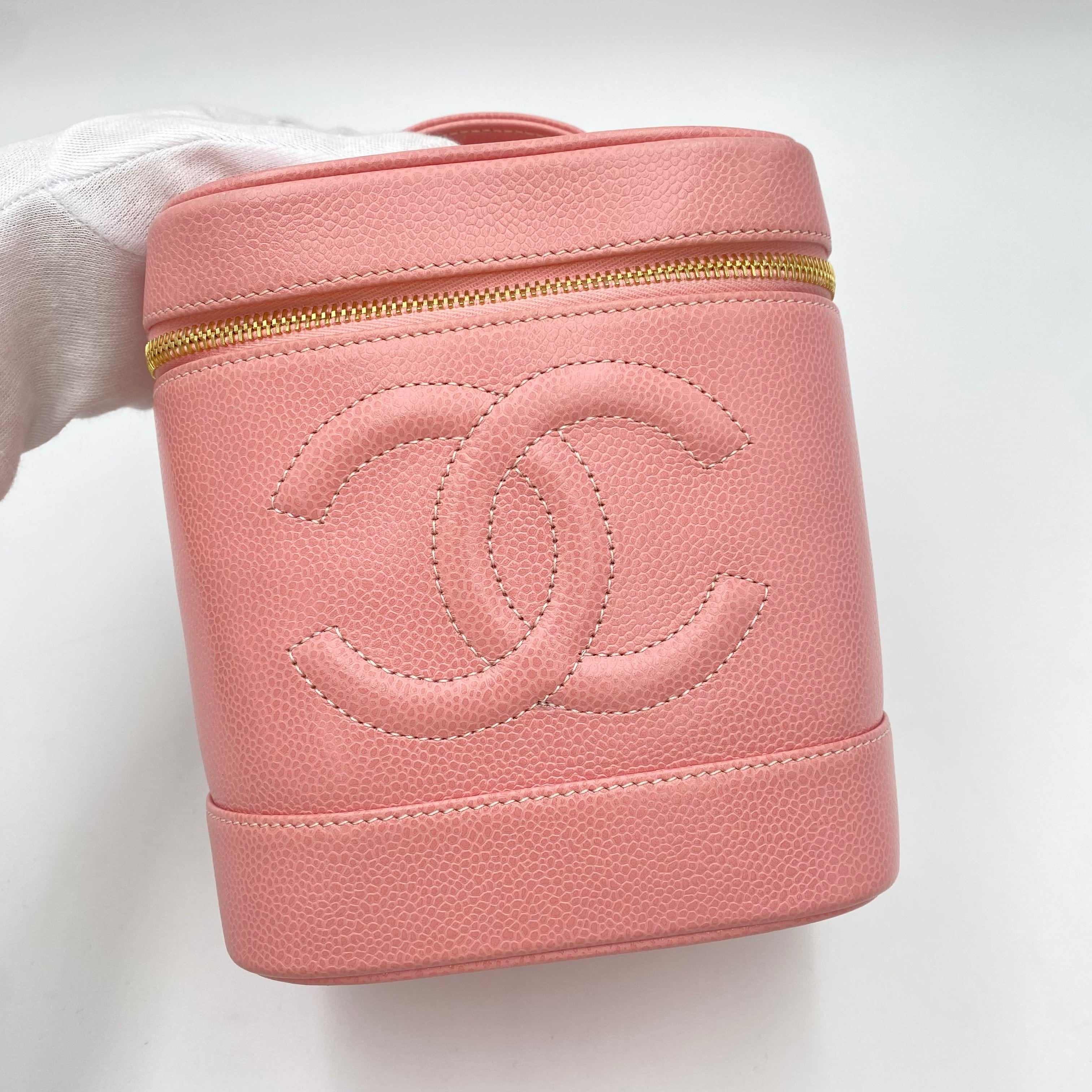 Chanel CHANEL VINTAGE VANITY HAND BAG PINK CAVIAR SKIN 90220296