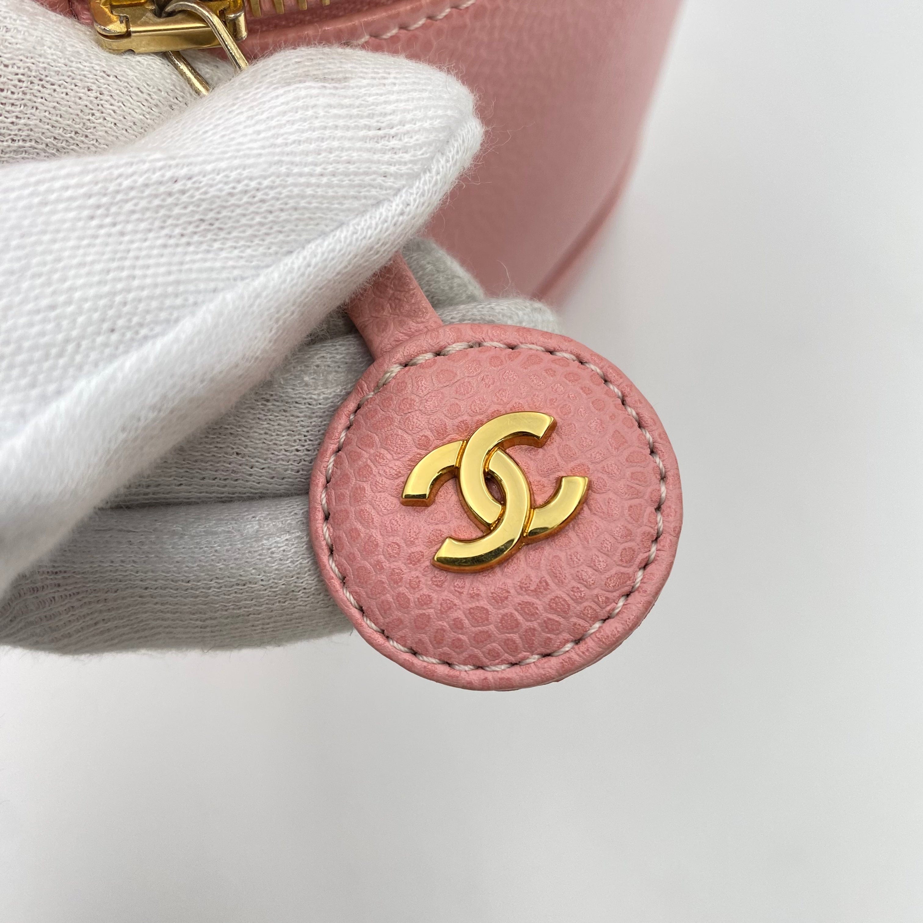 Chanel CHANEL VINTAGE VANITY HAND BAG PINK CAVIAR SKIN 90220296