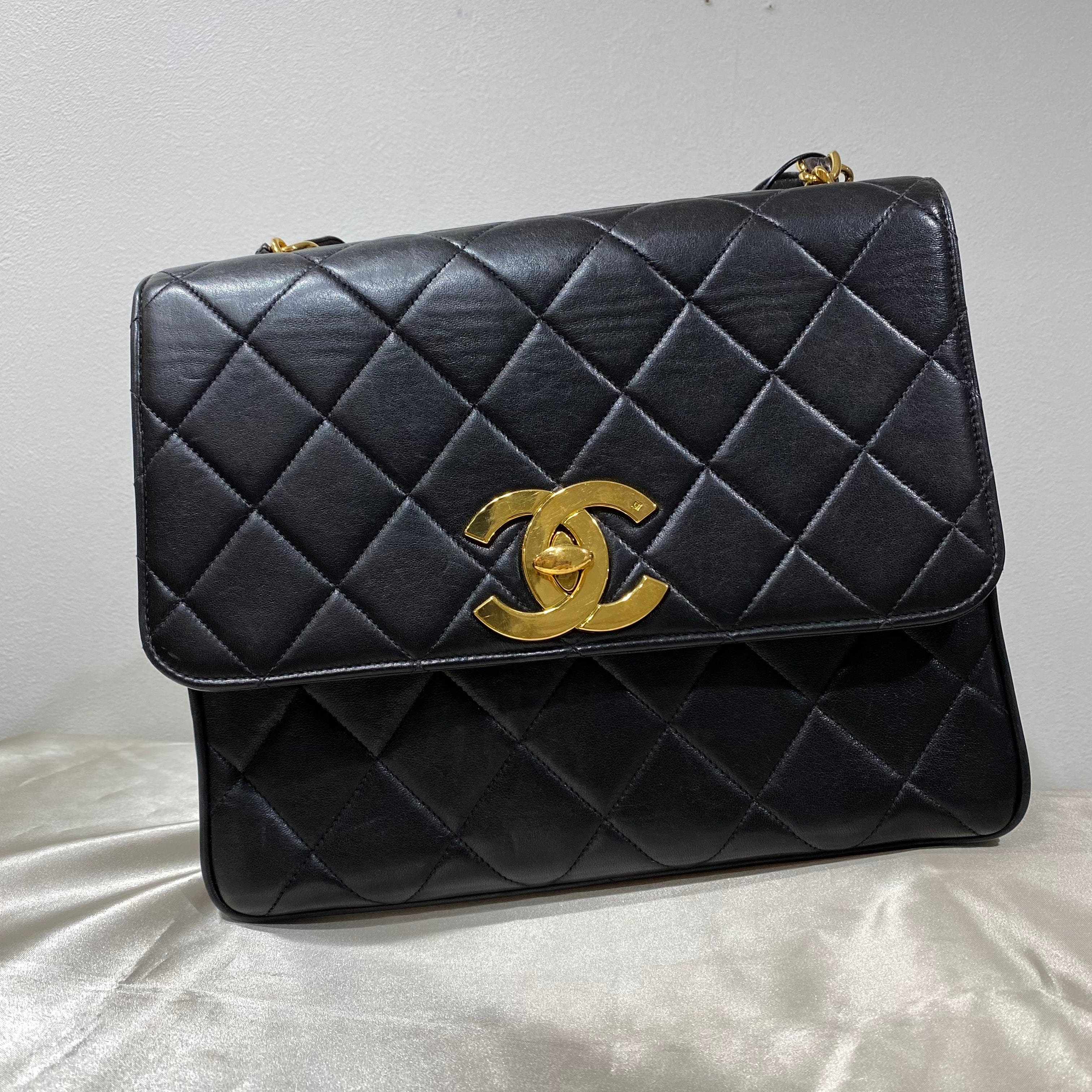 Chanel Chanel Vintage XL CC Satchel Black Lambskin GHW #3