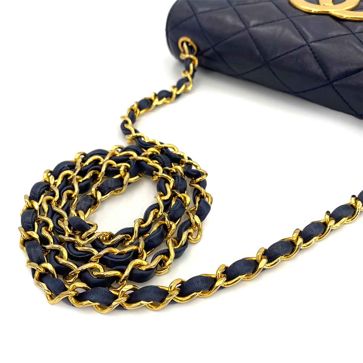 CHANEL Chanel Vintage XXL CC Navy Lambskin GHW #1 90242971