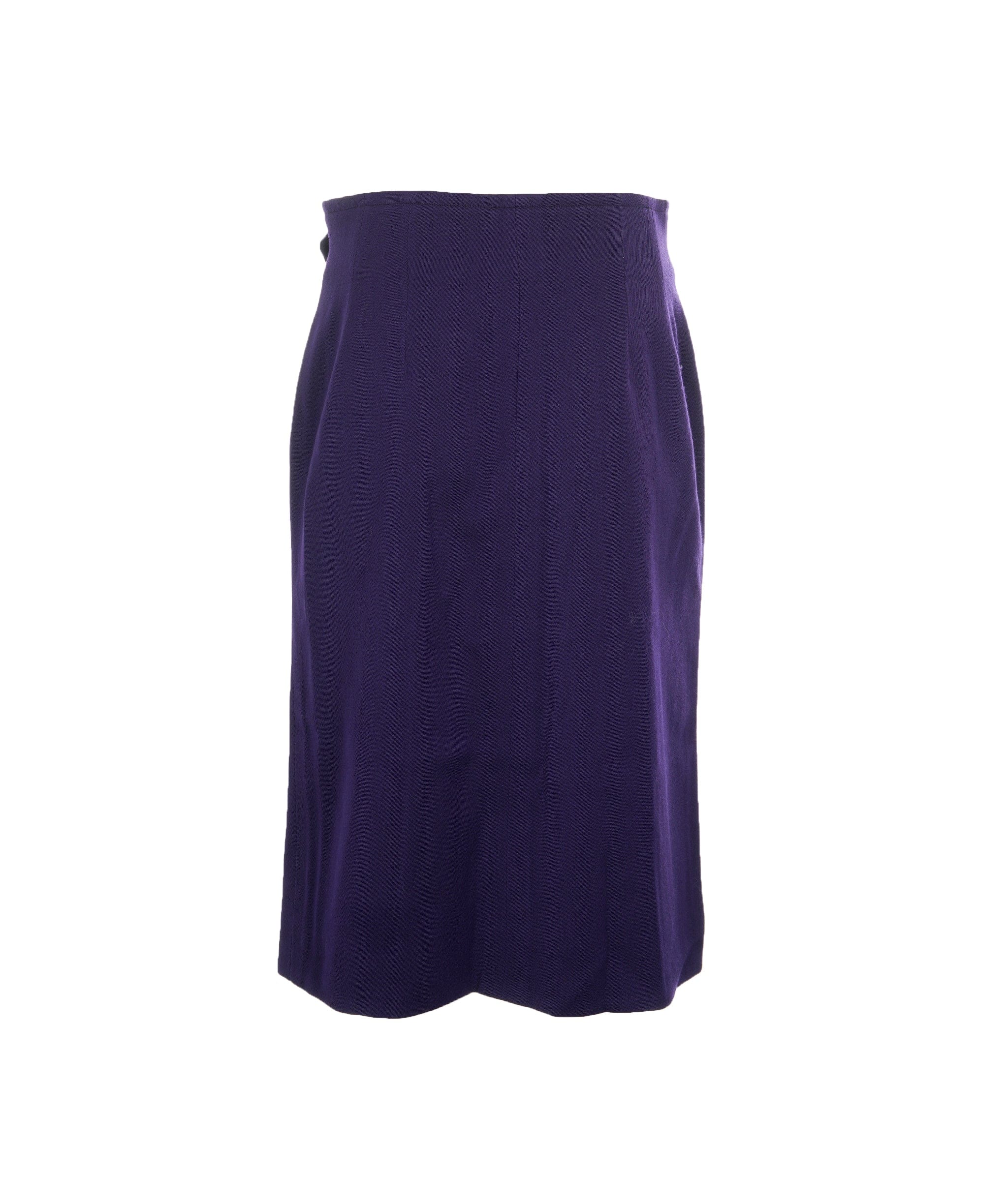 Chanel Celine Gold Button Skirt Purple ASL8262