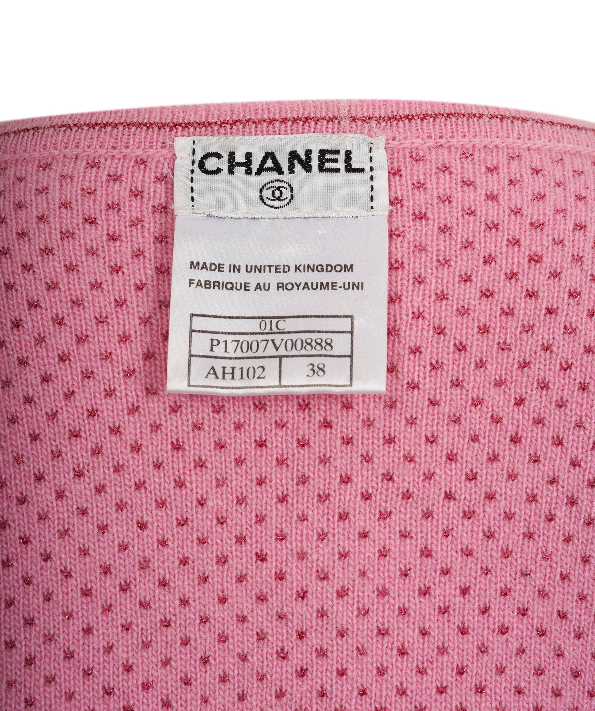 Chanel Chanel 01C Knit Cardigan Pink ASL8307