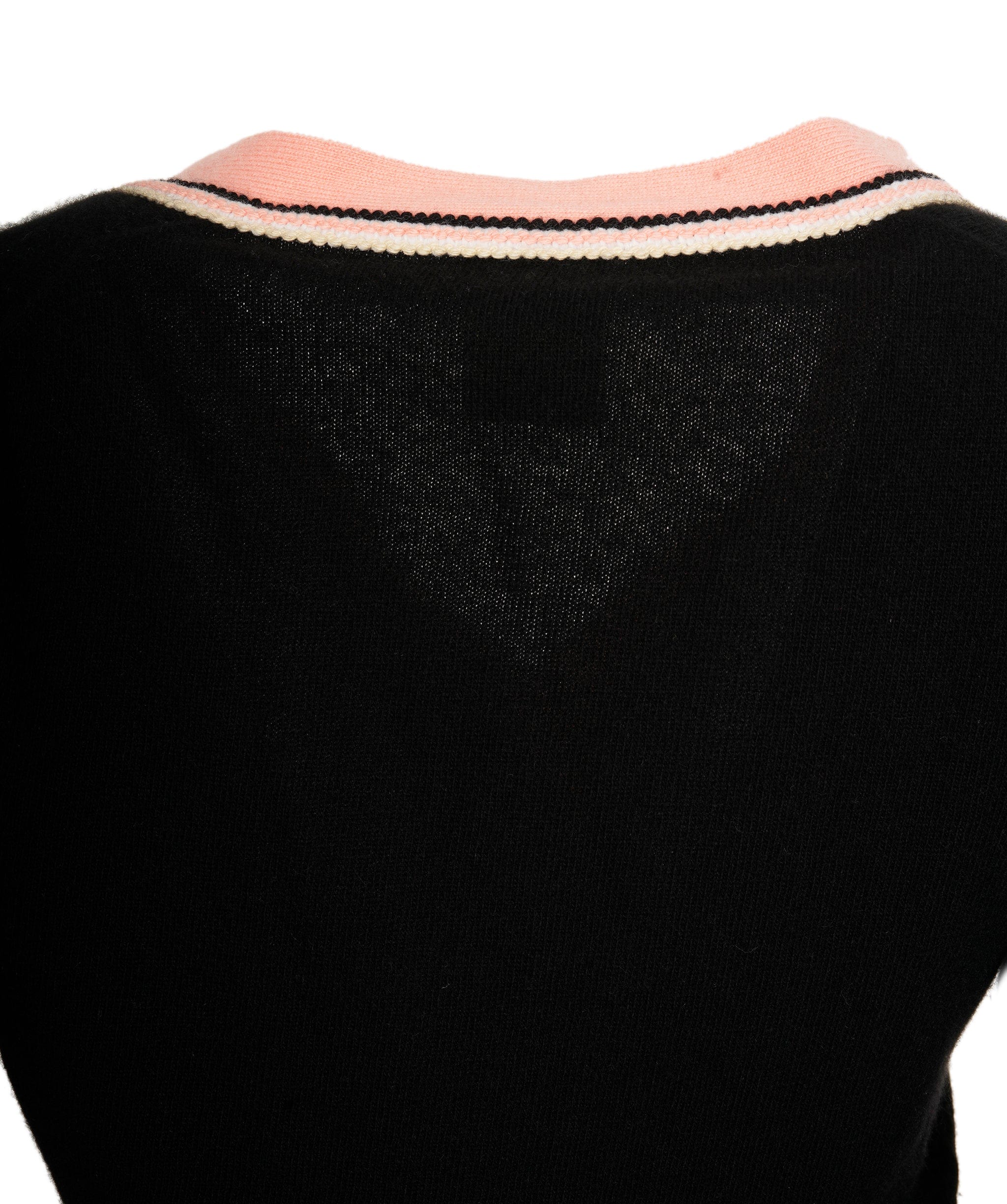 Chanel Chanel 02P Trimmed Cardigan Black Pink ASL9708