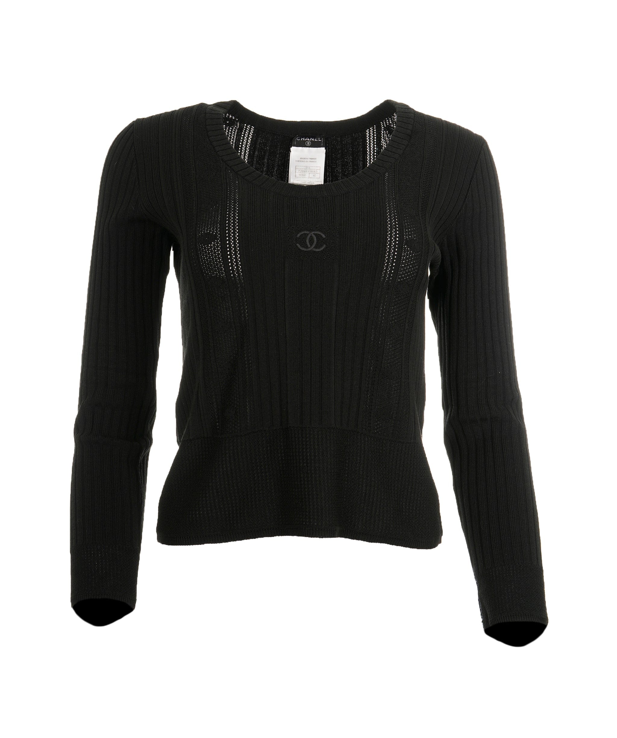 Chanel Chanel 05A CC Knit Top Black ASL9350