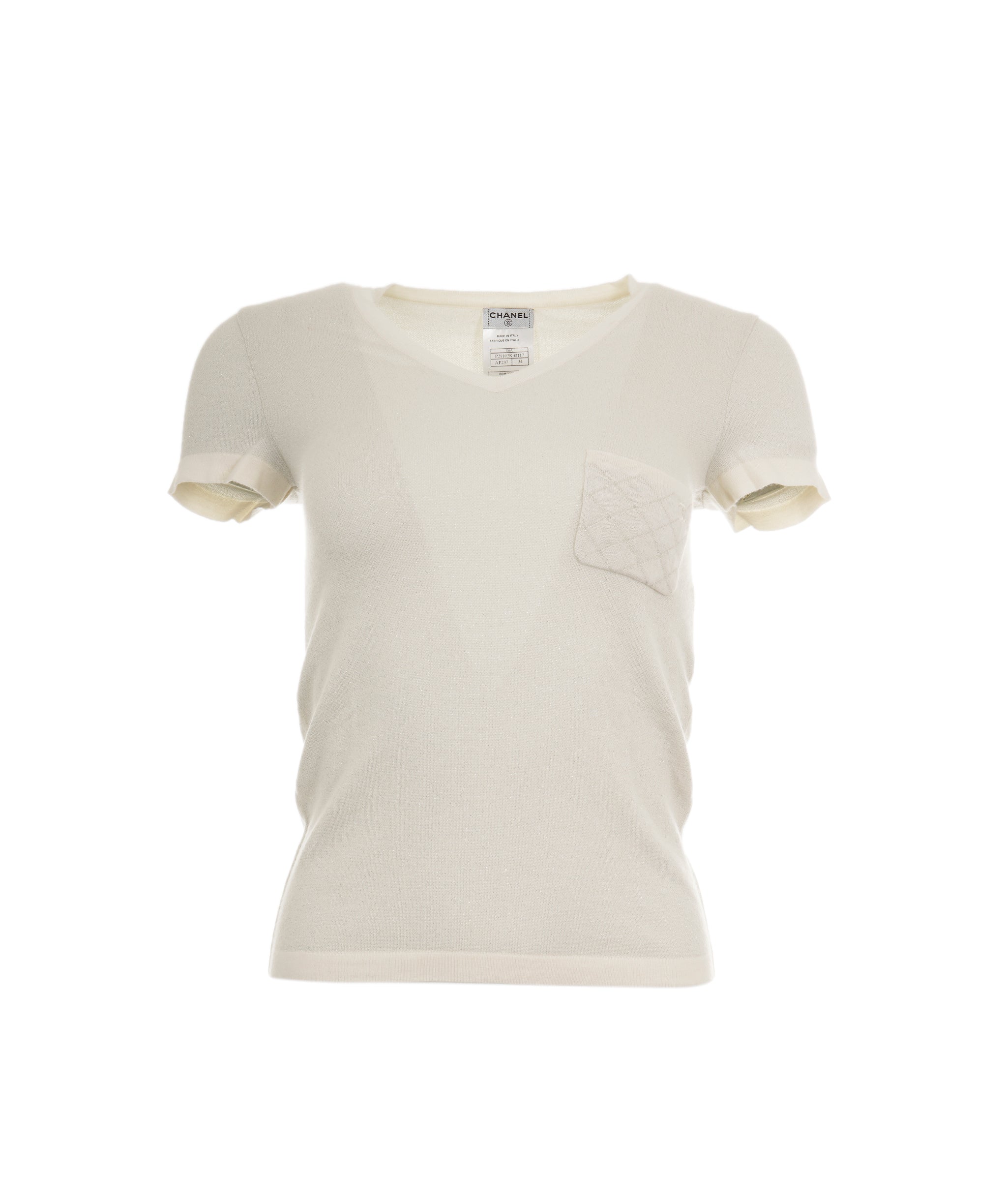 Chanel Chanel 06A Pocket Cashmere Top Cream ASL8239