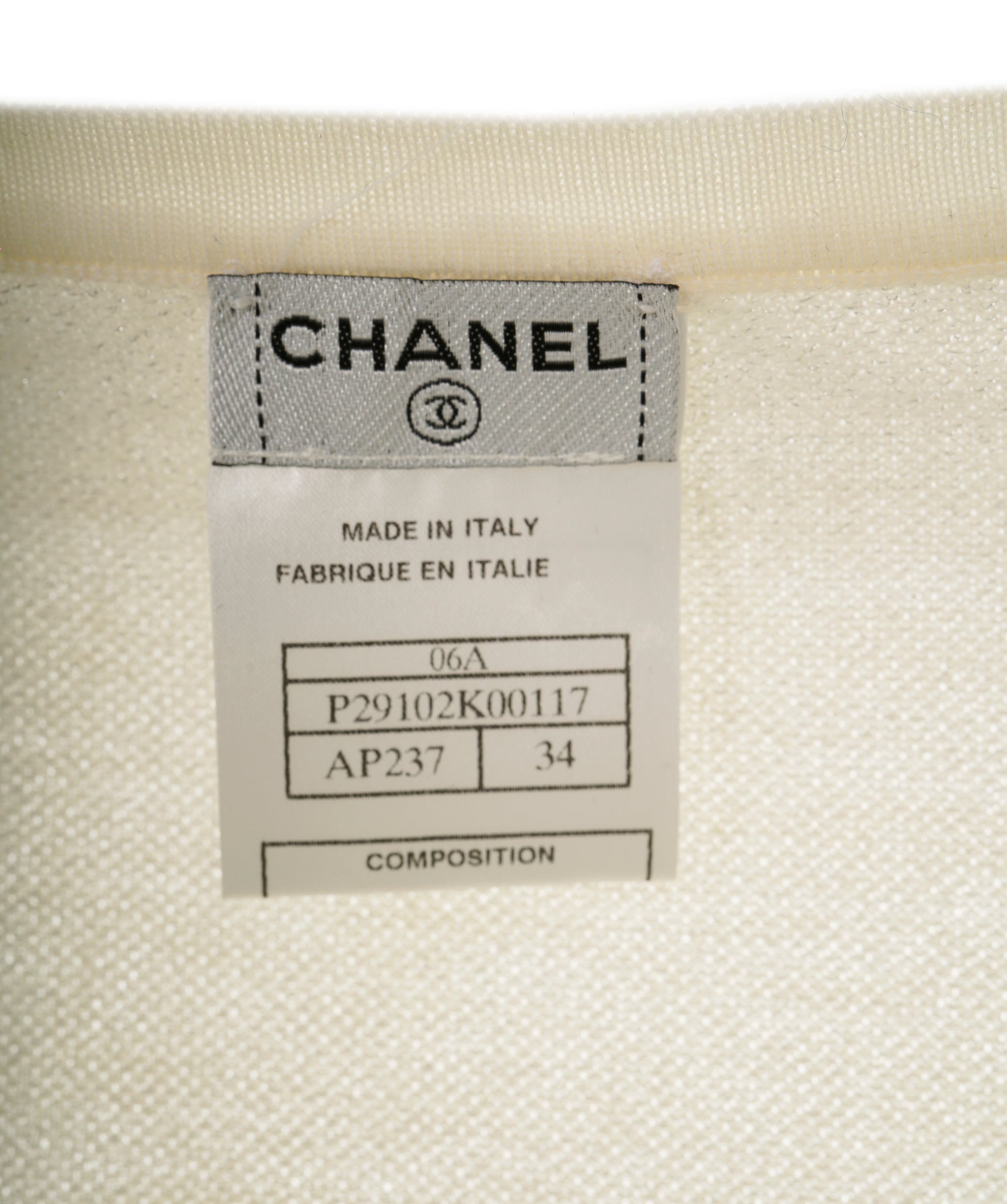 Chanel Chanel 06A Pocket Cashmere Top Cream ASL8239