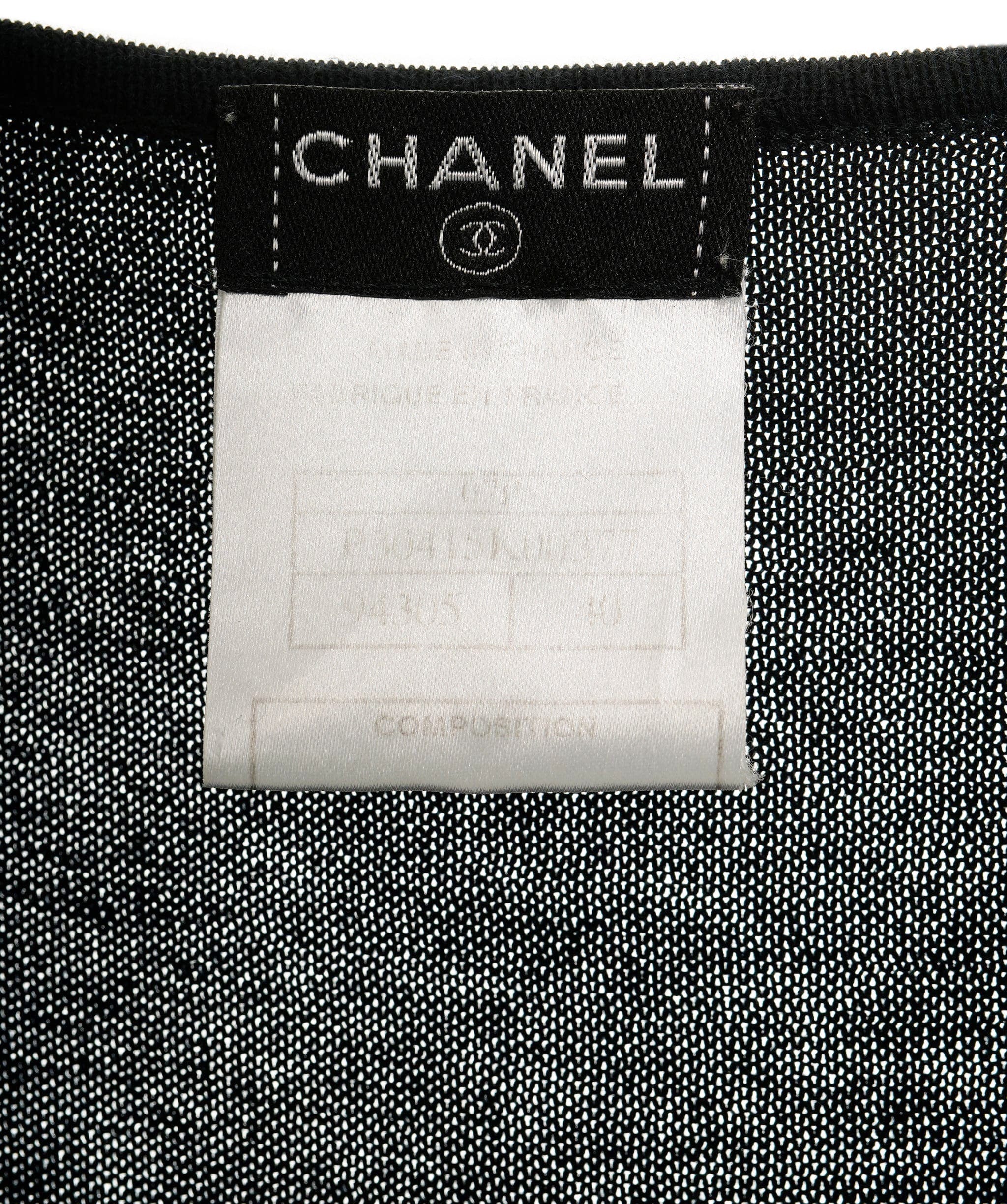 Chanel Chanel 07P CC Stitch Knit Top Black ASL8650