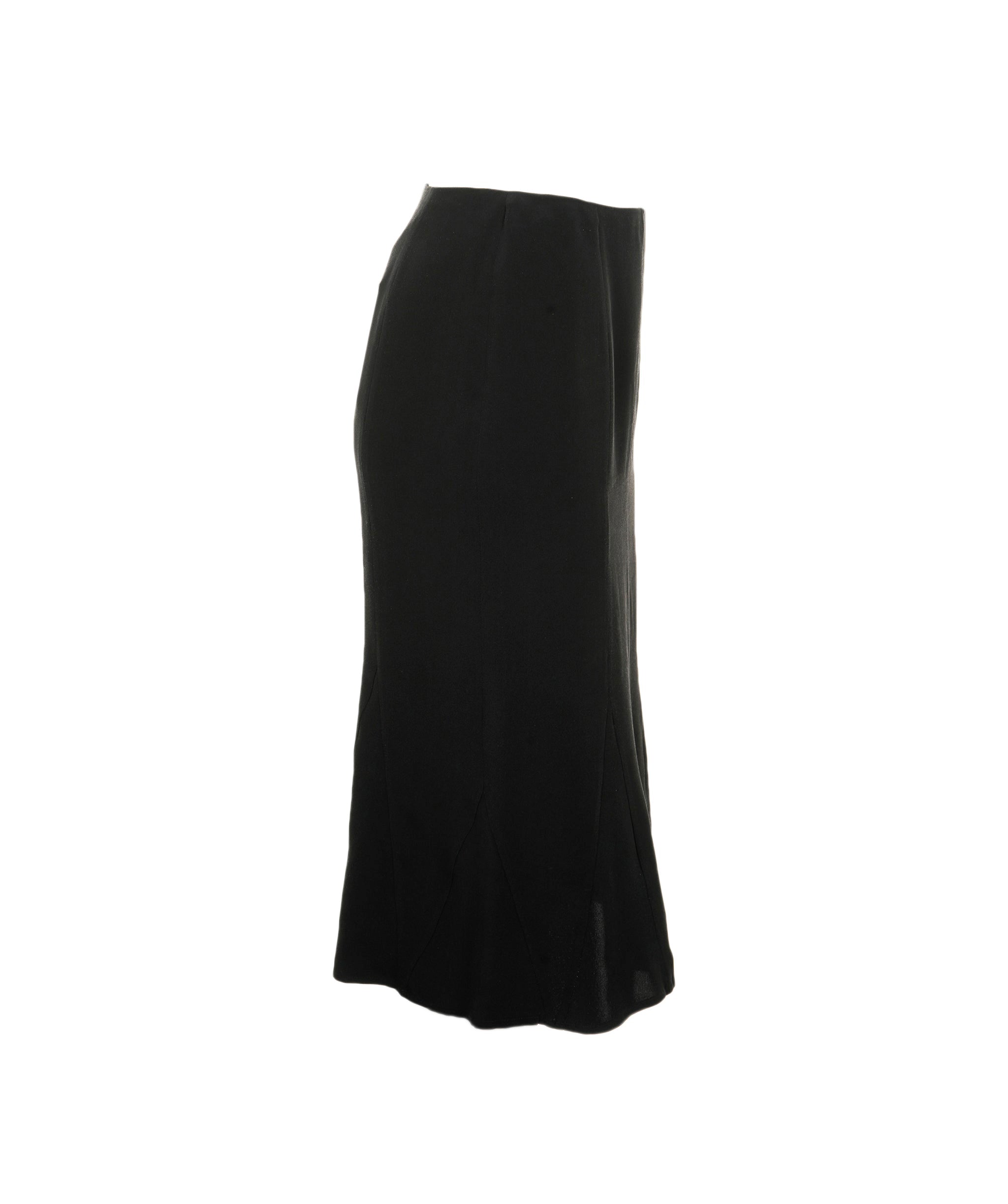 Chanel Chanel 100% silk black midi skirt - AJC0087