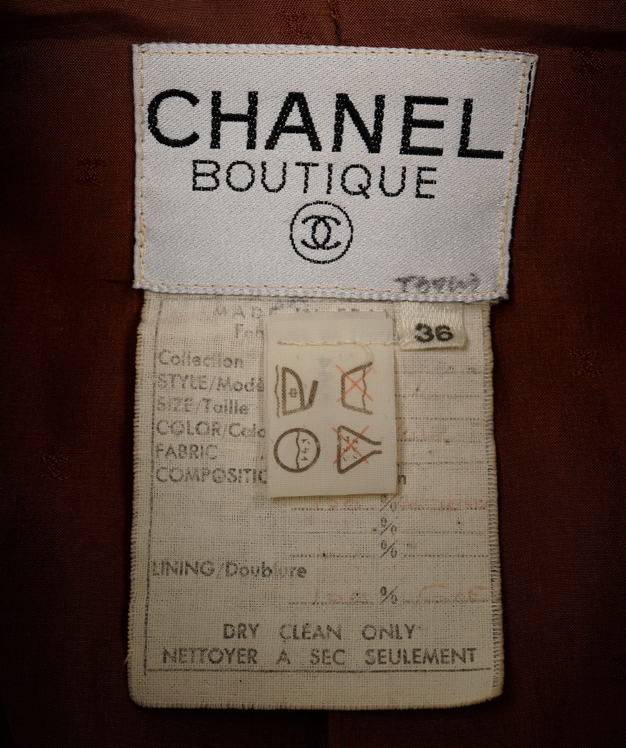 Chanel Chanel #36 CC Logos Button Long Sleeve Jacket Coat Brown Cashmere 79777 ASL9049